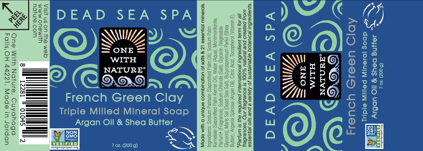 One With Nature Dead Sea Salt French Clay Soap 7 oz Beauty & Personal Care One With Nature
