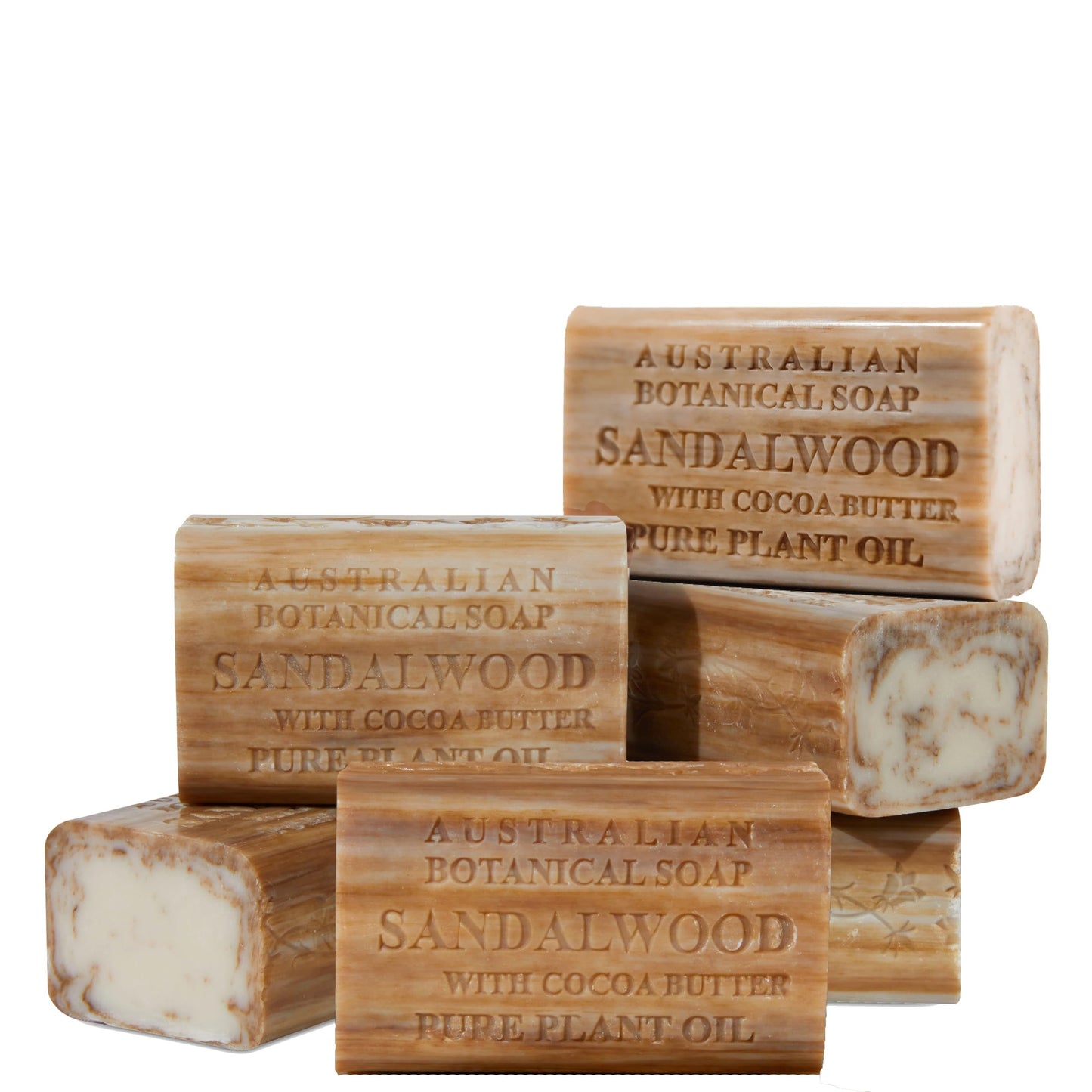 Australian Botanical Soap Sandalwood with Cocoa Butter - Triple Milled 6.6 oz Bar Soap with Shea Butter, Face Hand & Body Soap Bars, Pack of 6 Beauty & Personal Care Australian Botanical Soap