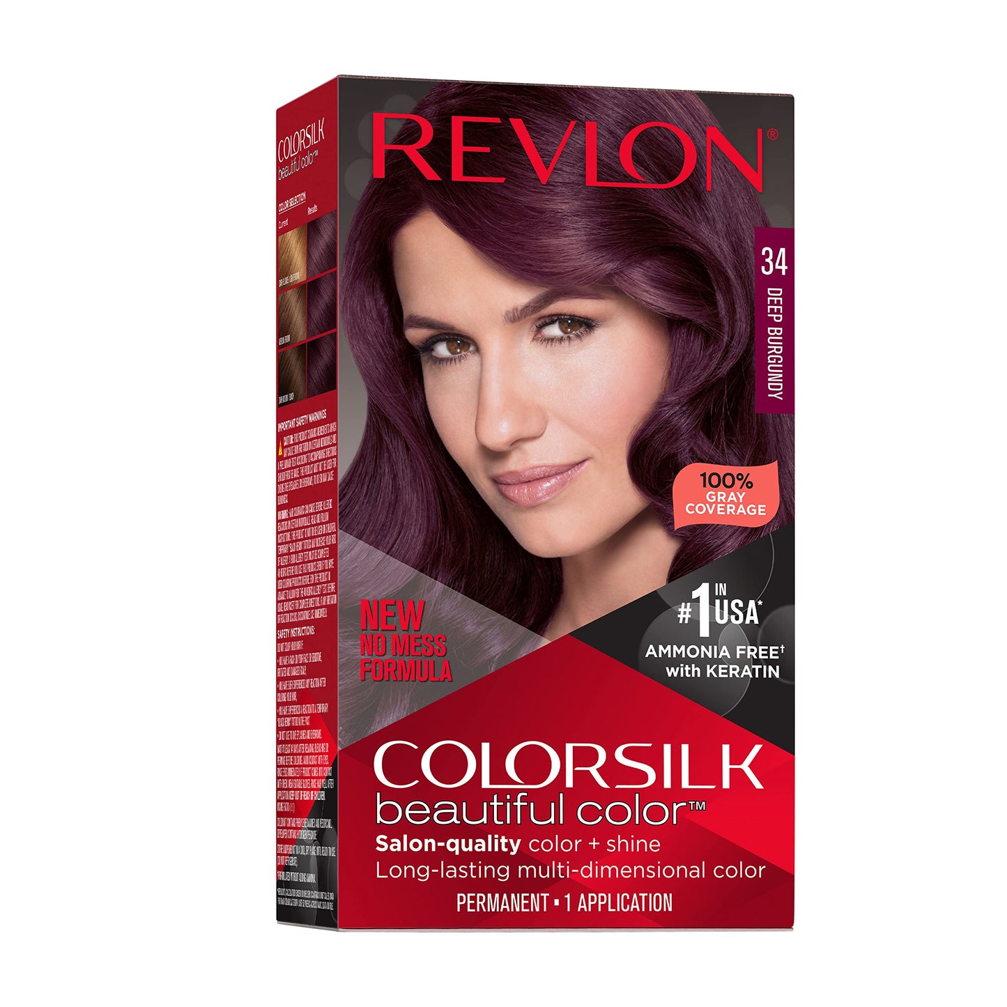 Revlon Colorsilk Beautiful Color Permanent Hair Color, Long-Lasting High-Definition Color, Shine & Silky Softness with 100% Gray Coverage, Ammonia Beauty & Personal Care REVLON