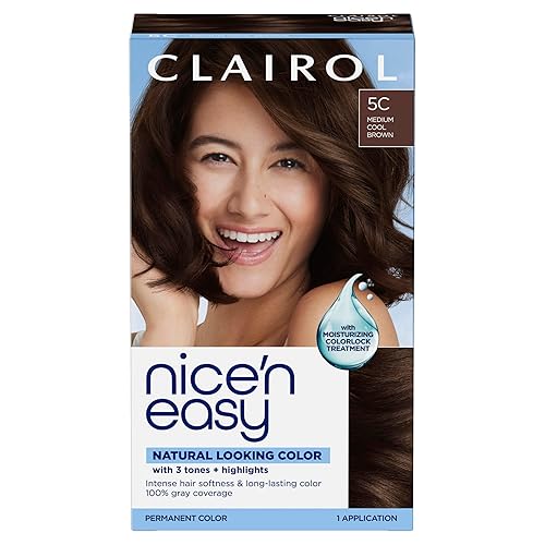 Clairol Nice'n Easy Permanent Hair Dye, 5C Medium Cool Brown Hair Color, Pack of 1 - Packaging May Vary Beauty & Personal Care Clairol