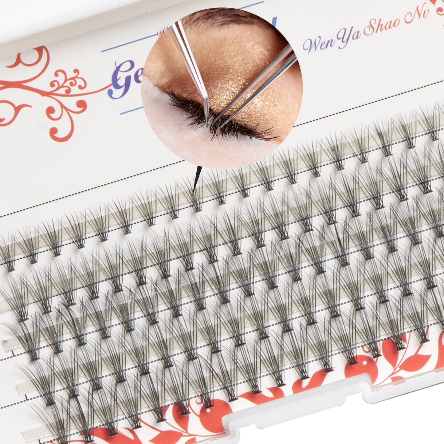 PAFUWEI 100 Pieces Individual Lashes False Eye Lashes Extension, 20 Roots Eyelash Extensions, Cluster Lashes Pack for DIY Eyelash Extension Thickness Beauty & Personal Care PAFUWEI