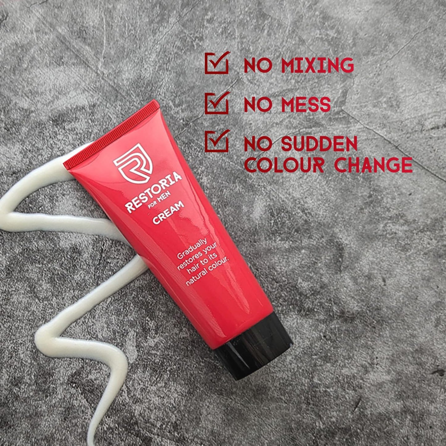 Restoria Grey Reducing Cream for Men - Hair Cream for Restoring Natural Hair Colour Gradually, Up to 100% Grey Coverage - Vegan, 100ml Beauty & Personal Care Restoria