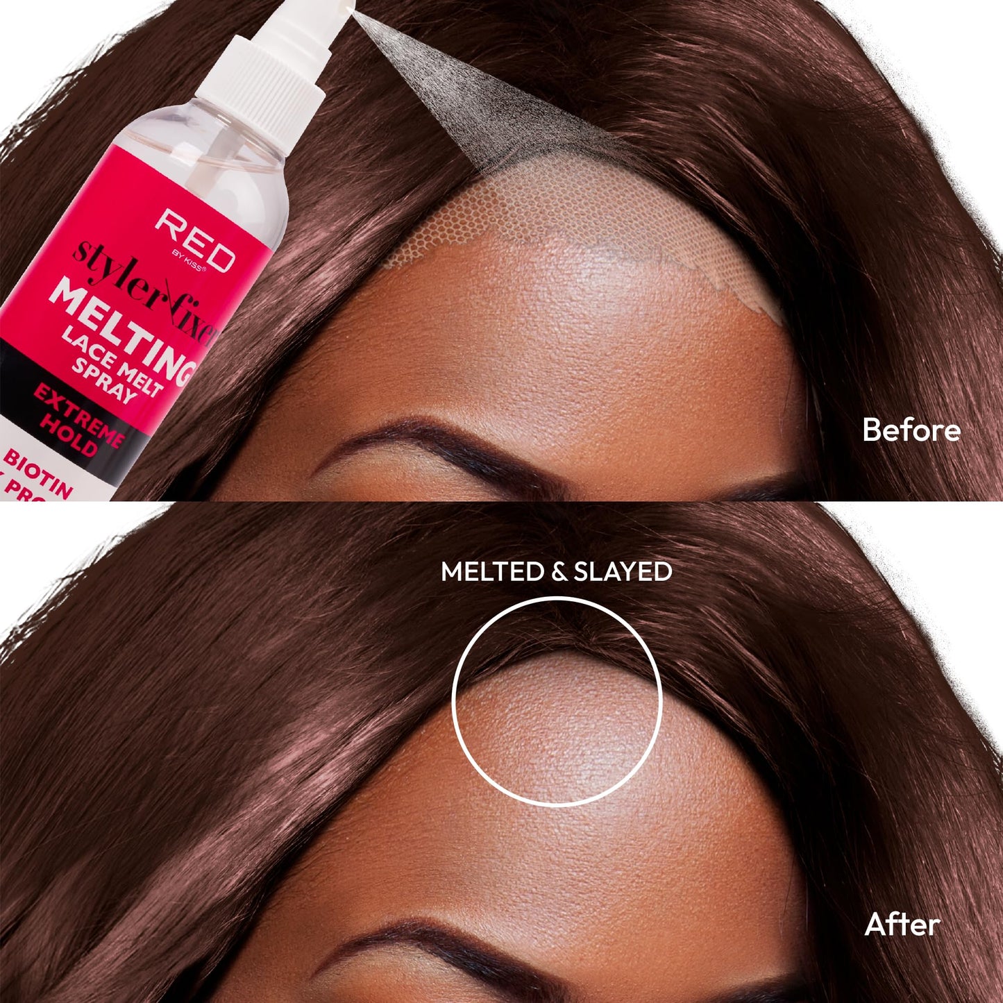 Kiss Lace Melting and Holding Spray - Strong Hair Adhesive for Wigs, Glueless Front Lace Bond (Extreme Hold) Beauty & Personal Care Red by Kiss