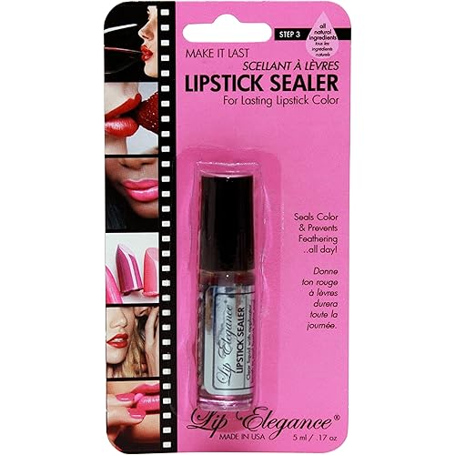 Lip Elegance Lipstick Sealer - Long Lasting Lipstick Sealer with Brush Applicator - Waterproof, Smudge Proof, Oilproof - All Day Liplock Effect 0.17 Beauty & Personal Care Lip Elegance