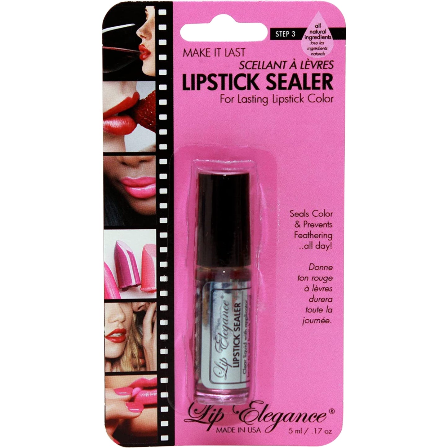 Lip Elegance Lipstick Sealer - Long Lasting Lipstick Sealer with Brush Applicator - Waterproof, Smudge Proof, Oilproof - All Day Liplock Effect 0.17 Beauty & Personal Care Lip Elegance