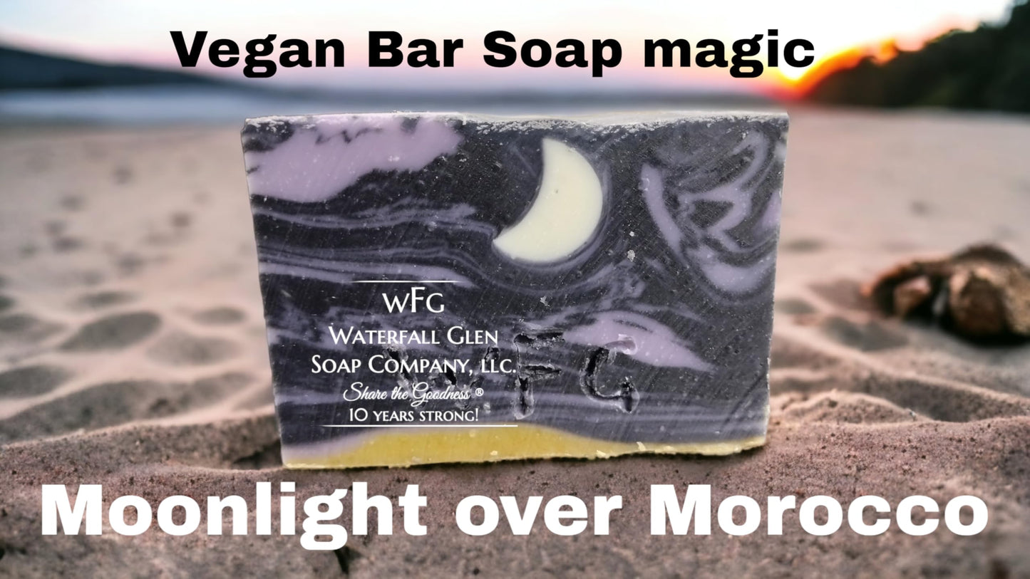 WFG WATERFALL GLEN SOAP COMPANY, LLC, Moonlight over Morocco bath soap, spiced wood aroma, vegan soap Beauty & Personal Care WFG WATERFALL GLEN SOAP COMPANY, LLC. SHARE THE GOODNESS