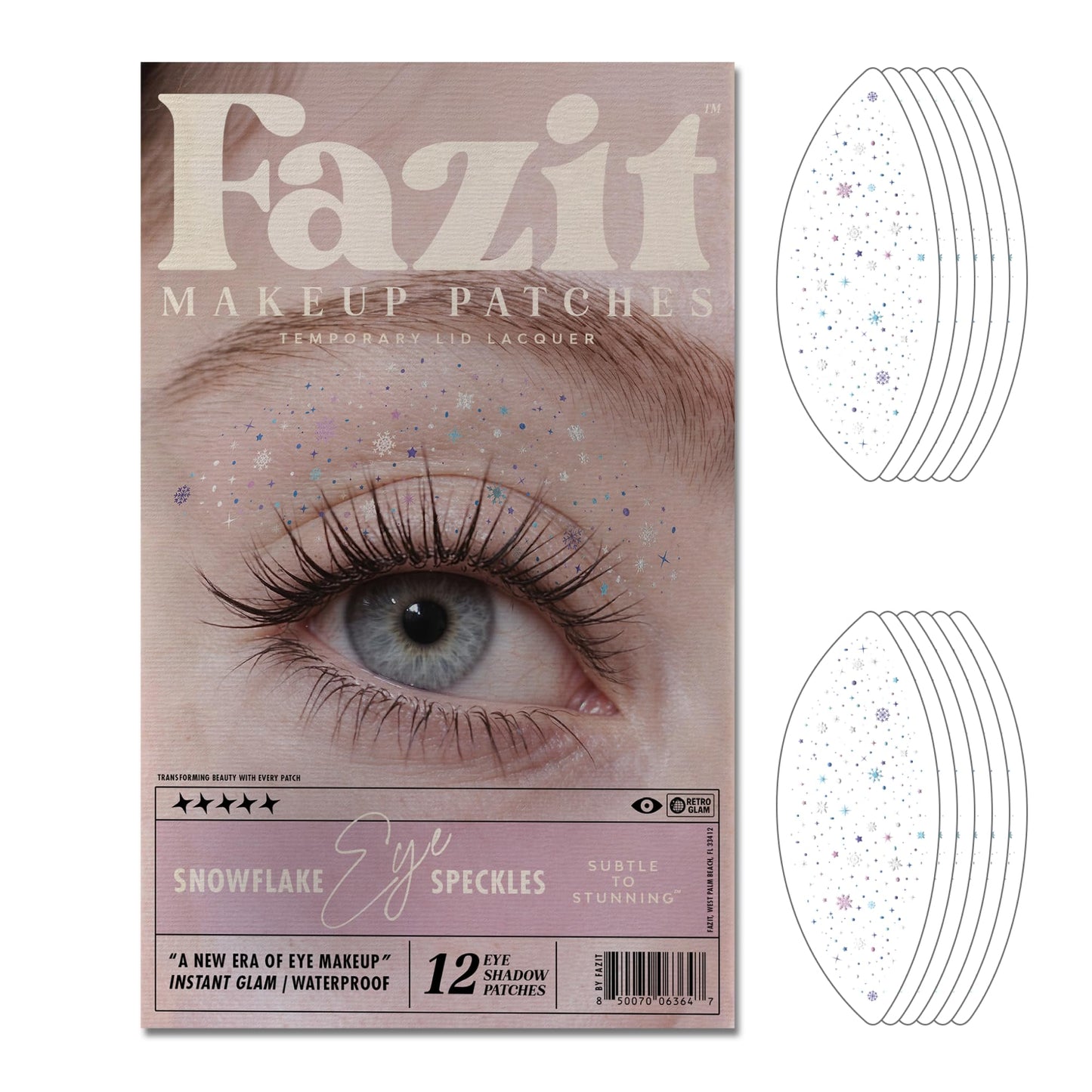 Fazit Makeup Patches - Snowflake Eye Speckles - Glow Up Make-Up Patches - Cute Glitter Makeup Accessories for Women - Cosmetic Glitter for Face Beauty & Personal Care Fazit
