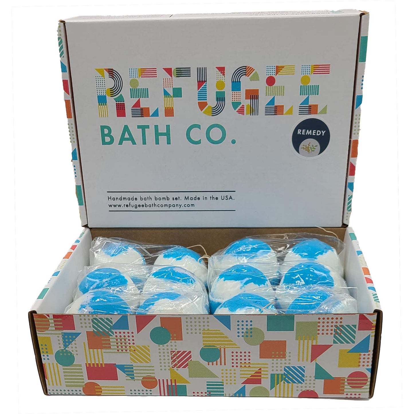 Refugee Bath Co. Variety Pack Bath Bombs Tea Tree and Eucalyptus Essential Oils Cocoa Butter Support Refugee Employment in USA (12 Pack) Beauty & Personal Care Refugee Bath Co.