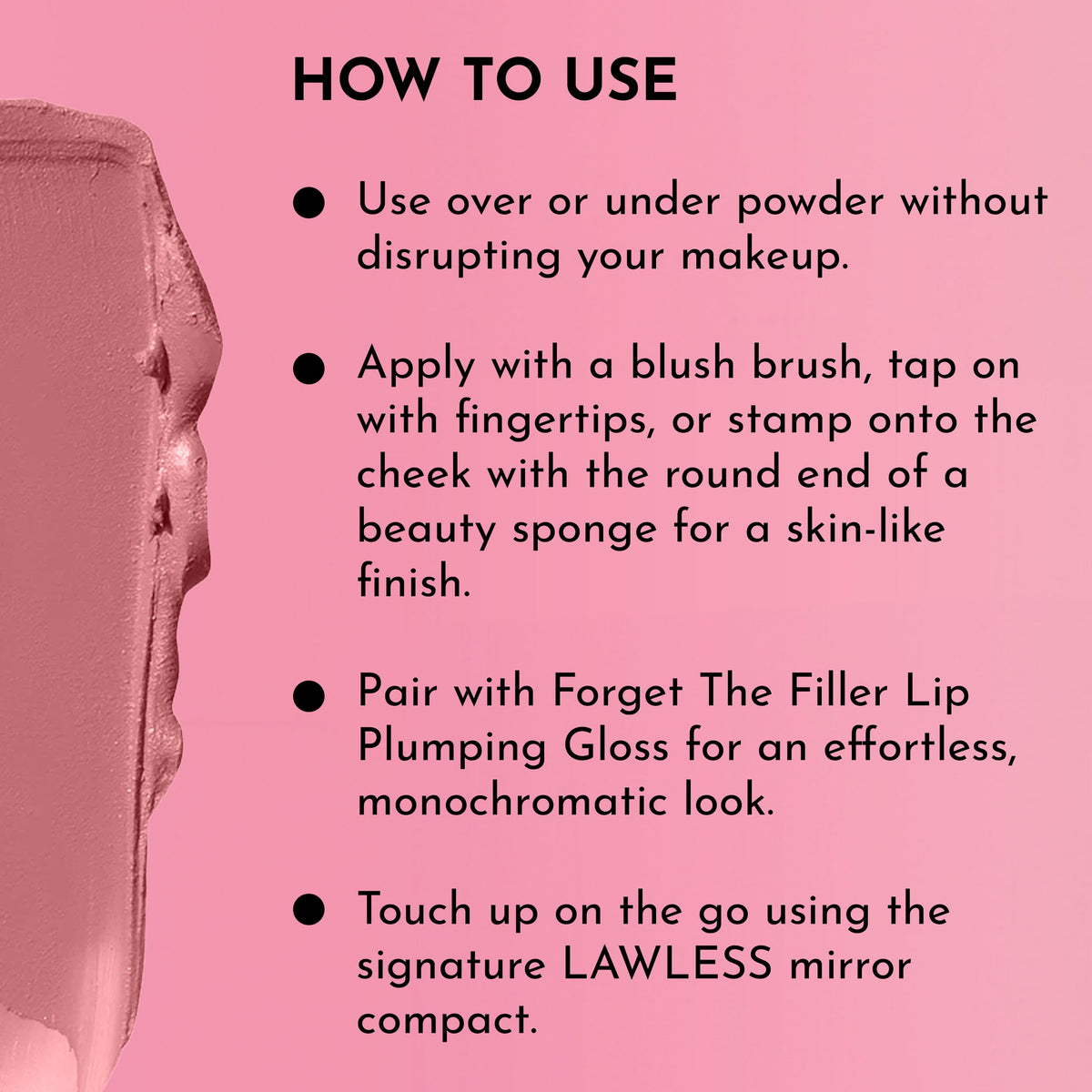 LAWLESS Pinch My Cheeks Soft-Blur Cream Blush - Angel - Premium Blush with Natural Ingredients to Re-Energize and Protect the Skin While Imparting a