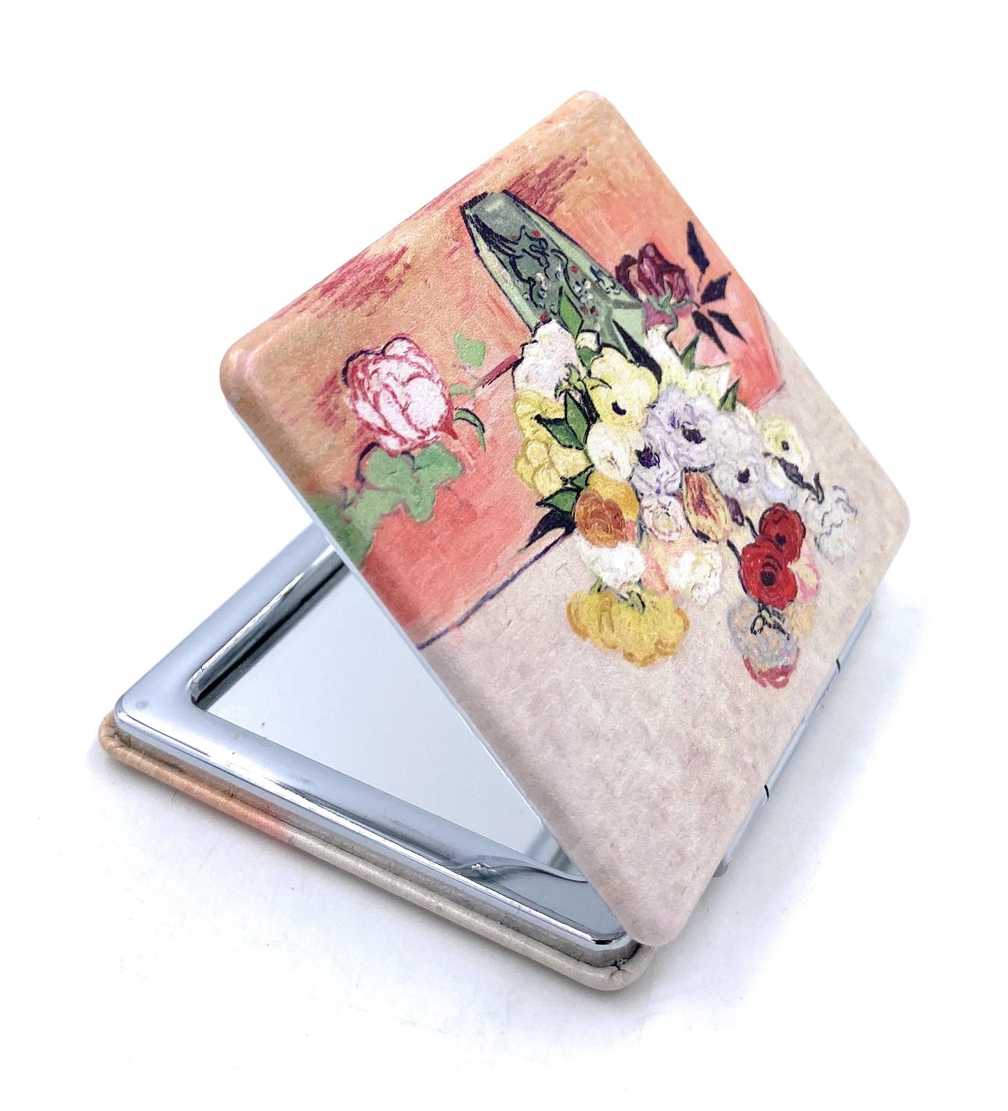 Aeisage Small Purse Mirror Van Gogh Japanese Vase with Roses and Anemones Mirror Floral Compact Mirror Bridesmaid Mirrors for Wedding Beauty & Personal Care Aeisage