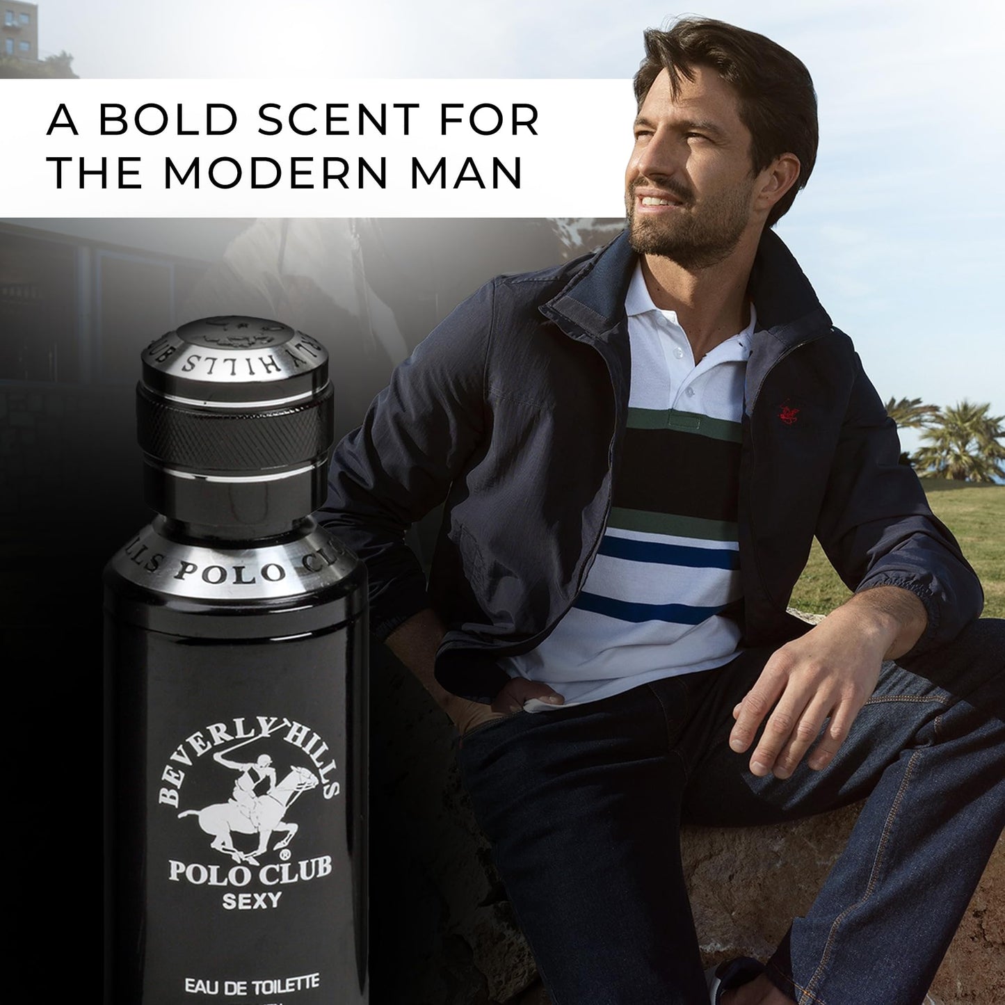 Beverly Hills Polo Club SEXY Eau de Toilette for Men, Oriental Woody Cologne, Fresh Masculine Long-Lasting Fragrance, 3.4 oz Beauty & Personal Care Beverly Hills Polo Club