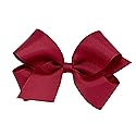 Wee Ones Girls' Plain Wrap Classic Grosgrain Hair Bows on a WeeStay No-Slip Hair Clip, Handmade, Medium, Cranberry Beauty & Personal Care Wee Ones