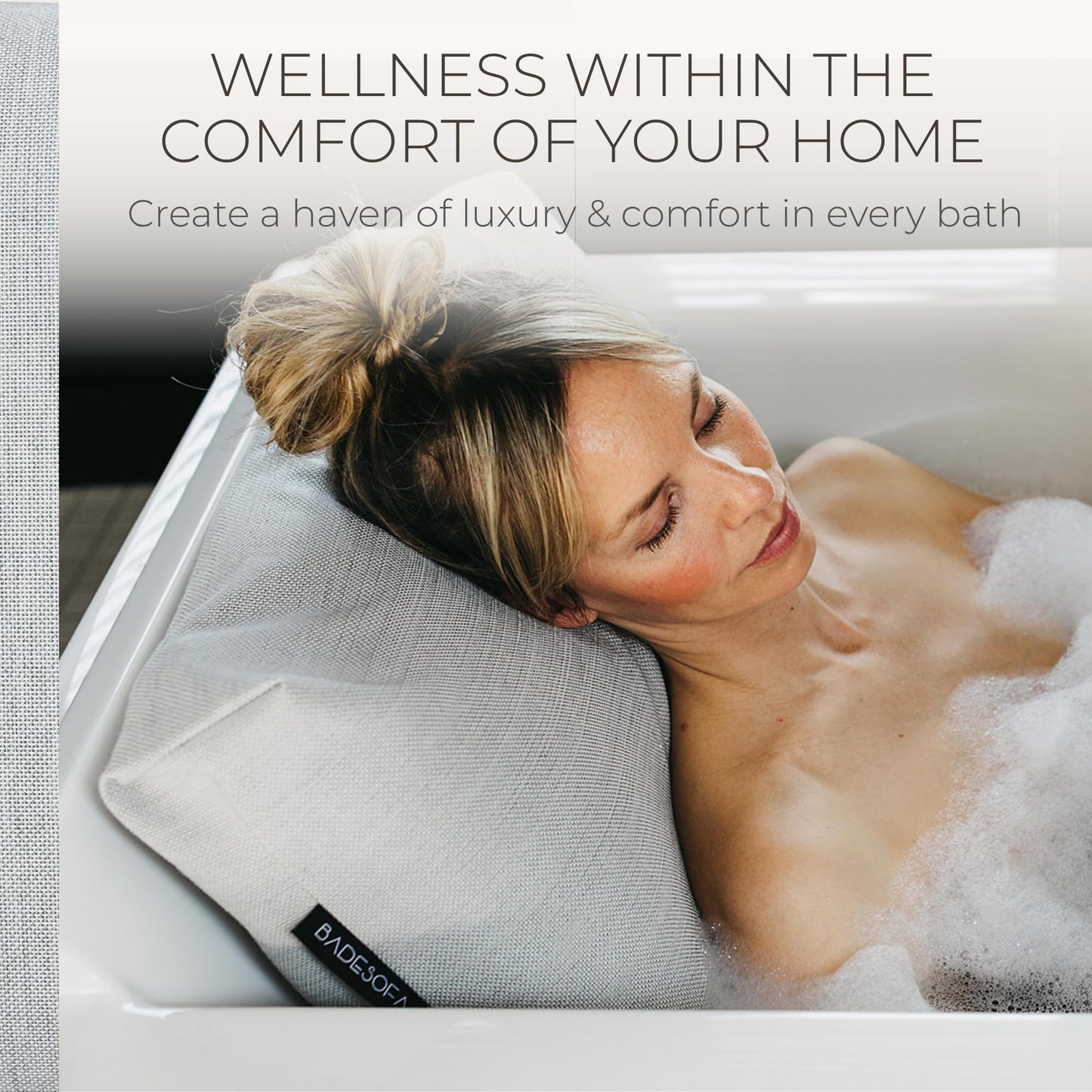BADESOFA® Luxury Bath Pillow M - Lusciously Soft & Comfortable Tub Pillow for Bathtub - Washable & Quick-Drying Bath Back Pillow - Non-Slip Full Body Beauty and Personal Care BADESOFA