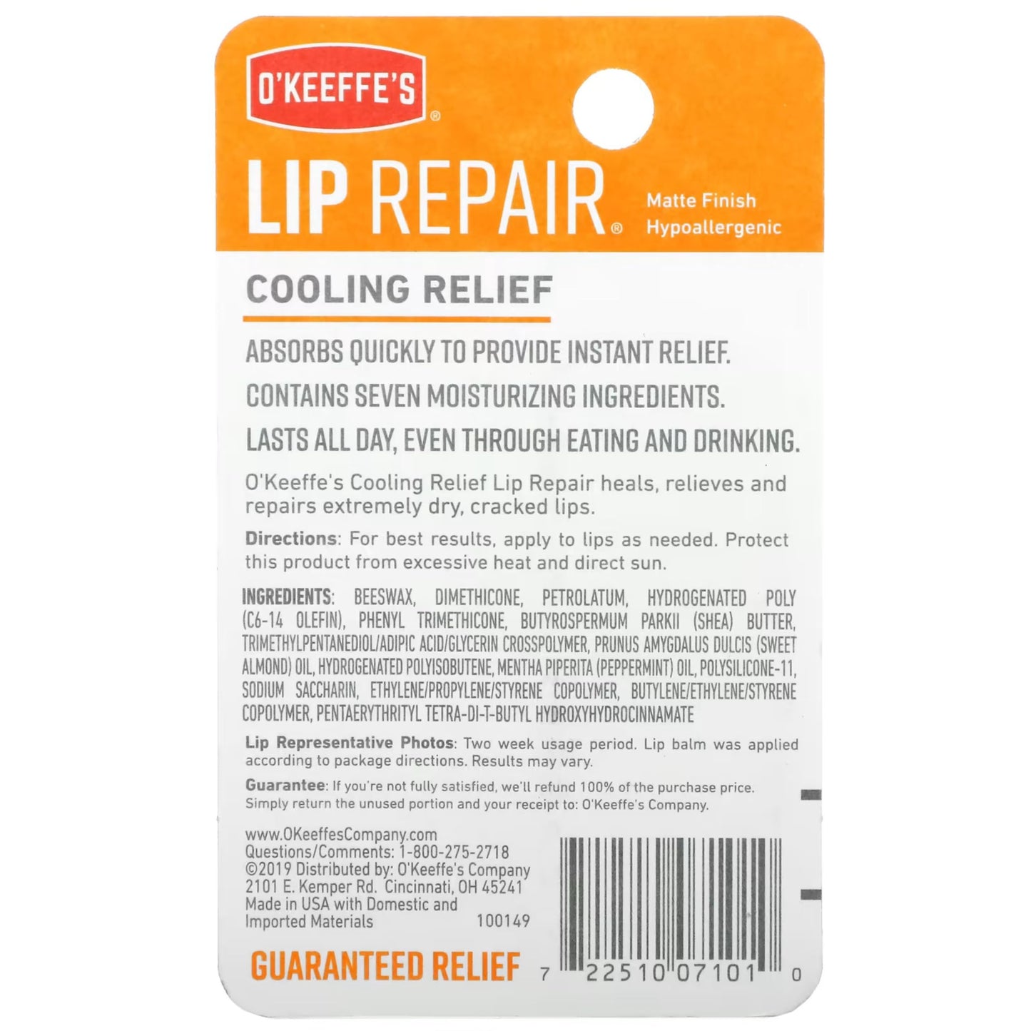 O'Keeffe's Lip Repair, All-Day Moisture, Cooling Relief Lip Balm - 3 Pack Beauty and Personal Care O'Keeffe's
