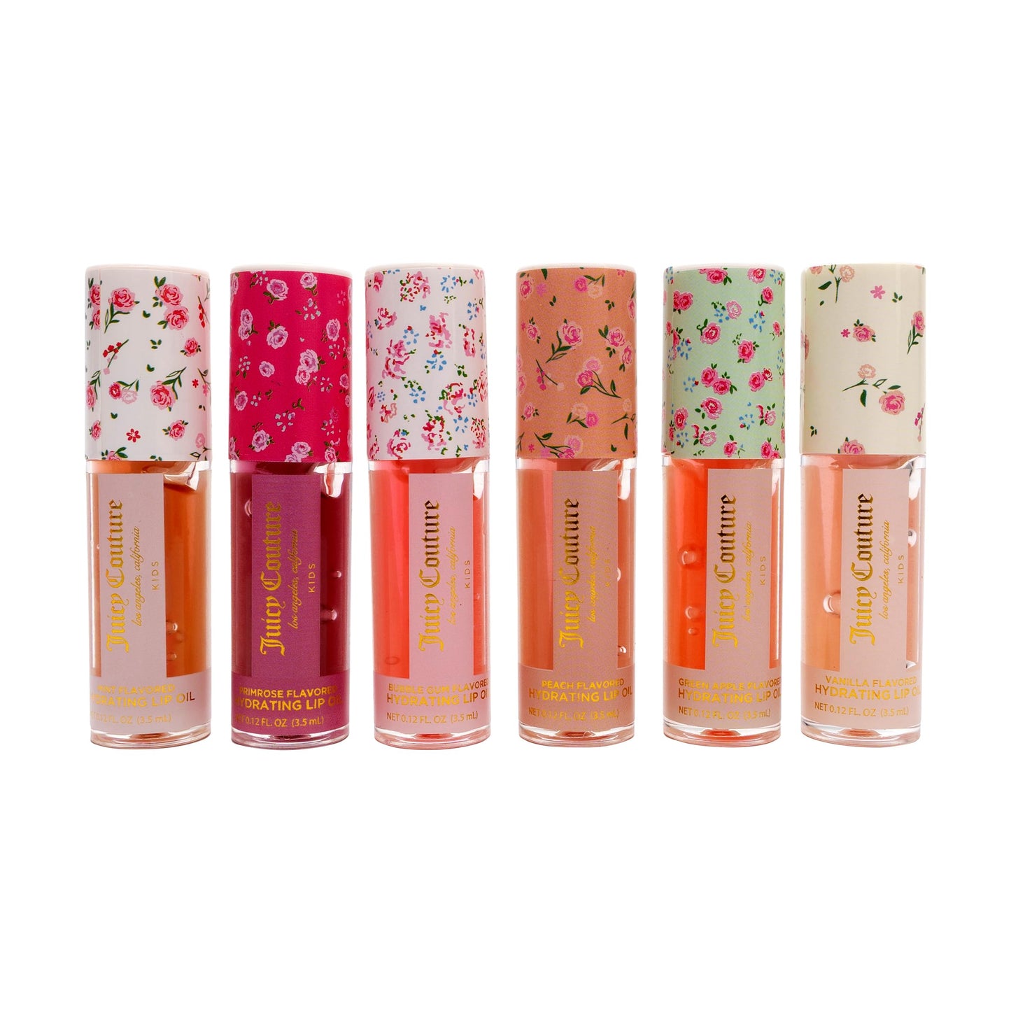 Juicy Couture Kids Hydrating Lip Oil Set, 6 Pack Floral Tubes, Tinted Lip Oil Gift Set for Girls and Tweens Beauty & Personal Care Juicy Couture