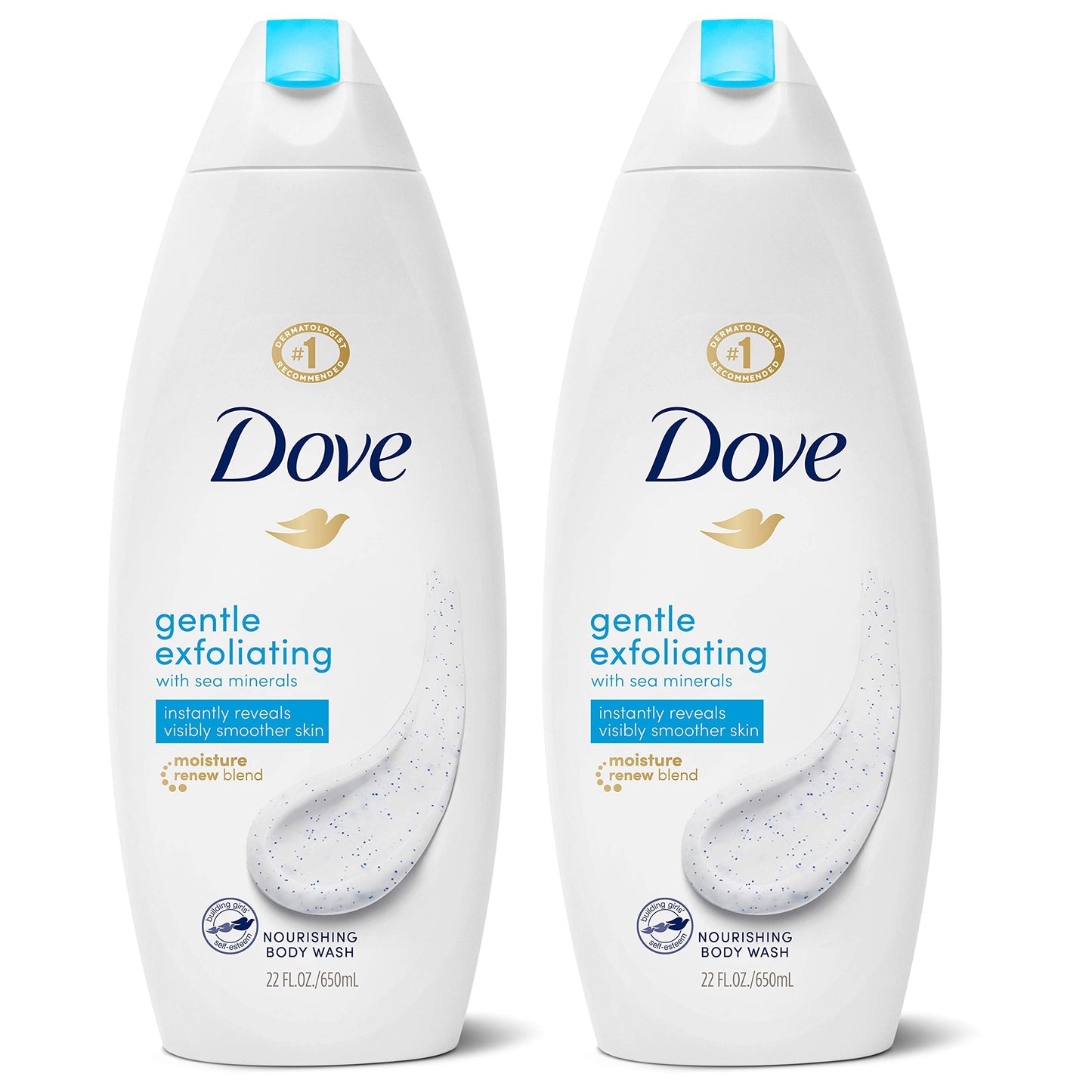 Dove Body Wash Instantly Reveals Visibly Smoother Skin Gentle Exfoliating Effectively Washes Away Bacteria While Nourishing Your Skin 22 oz, 2 Count Beauty & Personal Care Dove