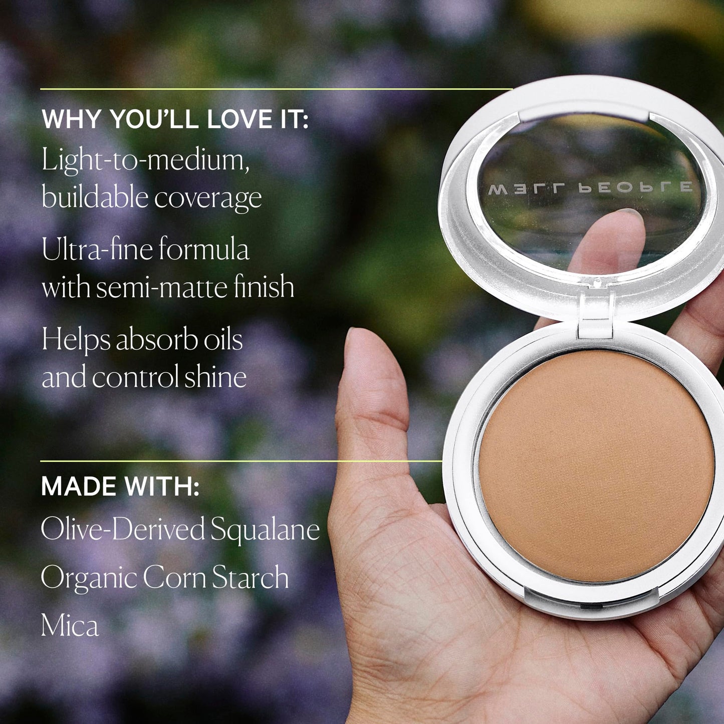 Well People Bio Powder Foundation, Lightweight & Hydrating Foundation For Perfecting & Smoothing Skin, Semi-Matte Finish, Vegan & Cruelty-free, 5.5W Beauty & Personal Care Well People