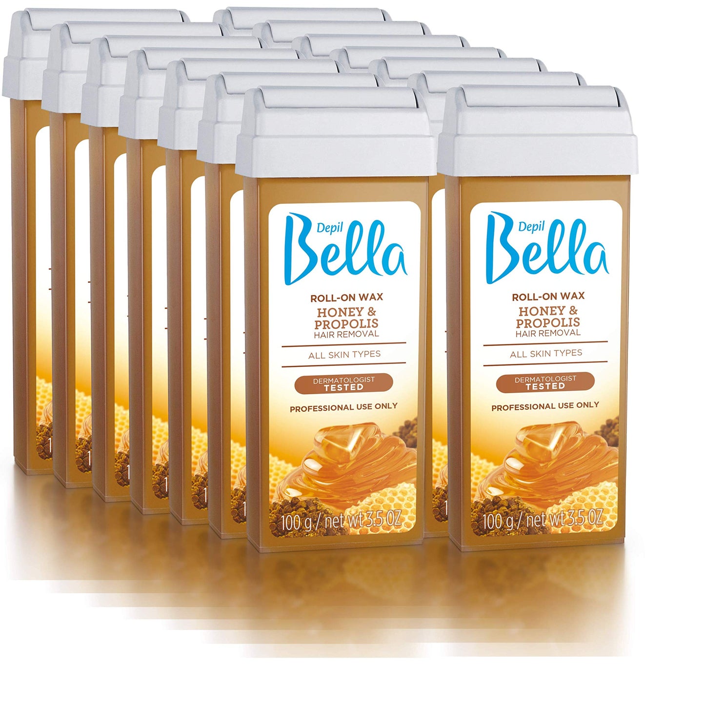 Depil Bella Roll On Wax Honey and Propolis Depilatory - Body Waxing, Hair Removal Wax-Cartridge - For Men and Women - Home Self Waxing - Sensitive Beauty and Personal Care DEPIL BELLA