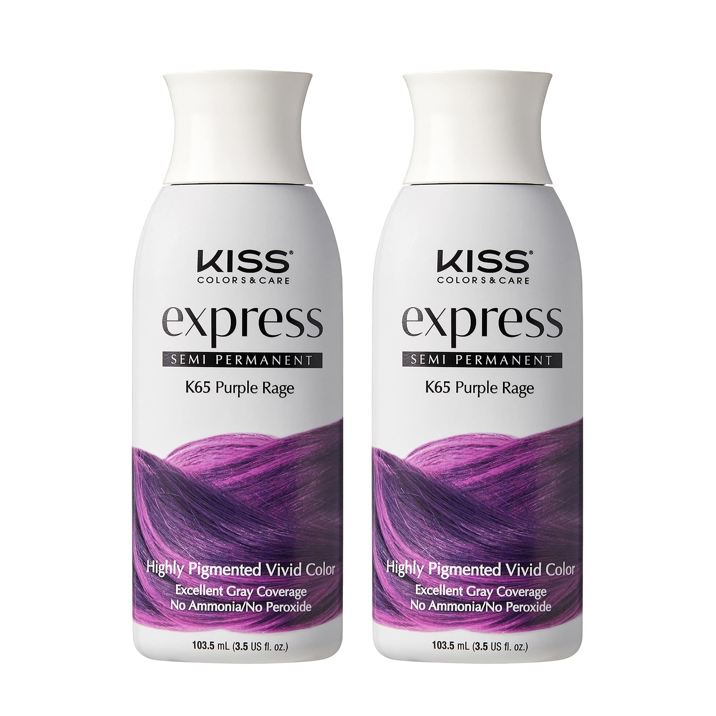 Kiss Express Semi-Permanent Hair Color - Vivid, Highly Pigmented Dye for Vibrant Hair, Gentle Formula, Gray Coverage, pH Balanced, 23 Intermixable Beauty & Personal Care KISS