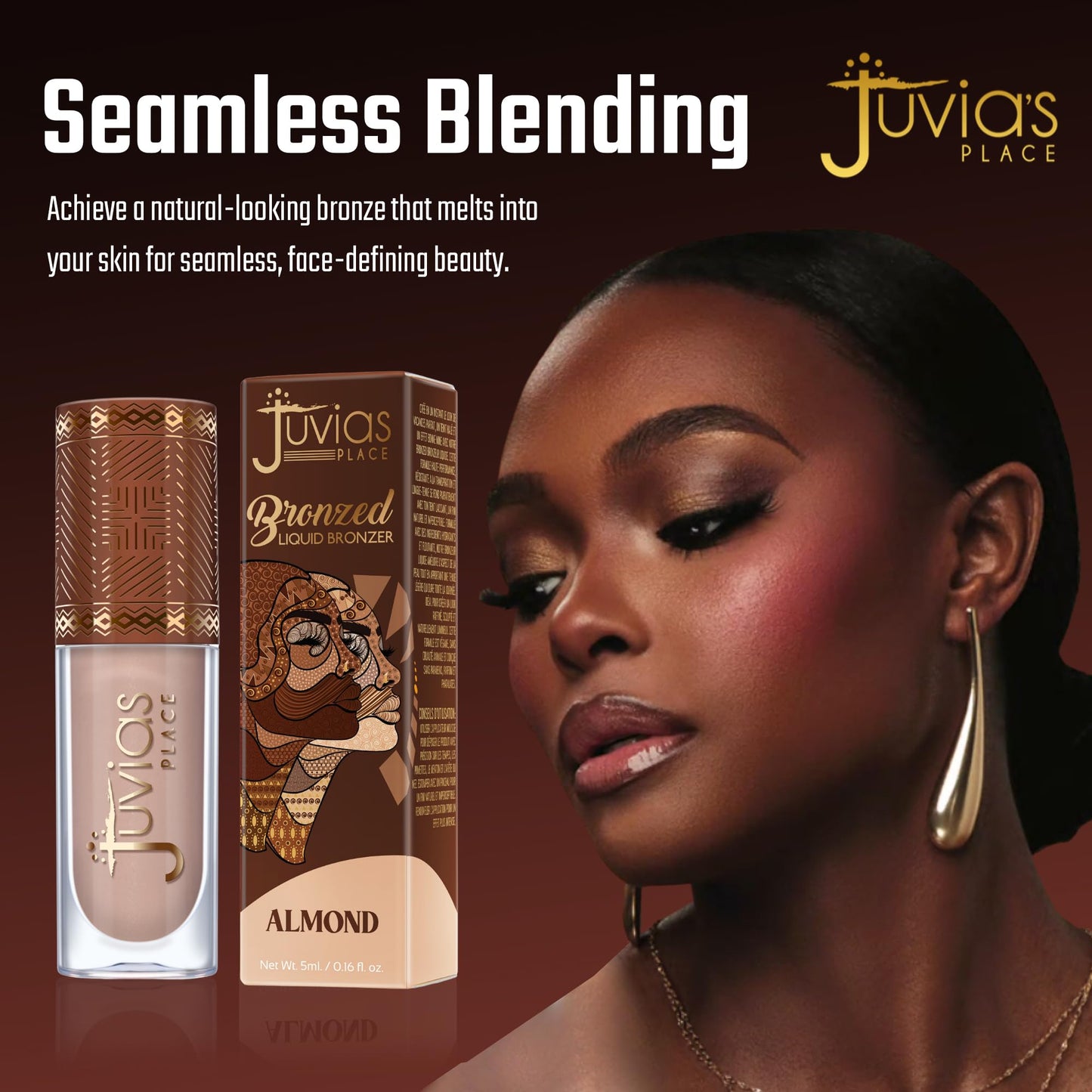 Juvia’s Place Bronzed Liquid Bronzer - Almond - Liquid Bronzer for Face with Silky Blendable Texture - Buildable Coverage for Natural Contour Beauty & Personal Care Juvia's Place