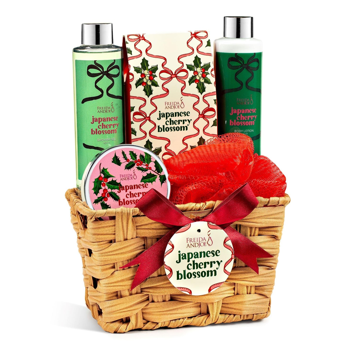 Cherry Blossom Spa Gift Set Bath & Body Basket for Women & Men Beauty and Personal Care Freida and Joe
