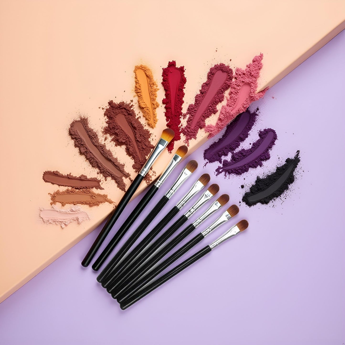 6Pcs Black Professional Shader Eyeshadow Brush - All Over Short Flat Shader Eye Makeup Brush with Dense Rounded Natural Hair Bristles to Pack Eye Beauty & Personal Care GANPUB