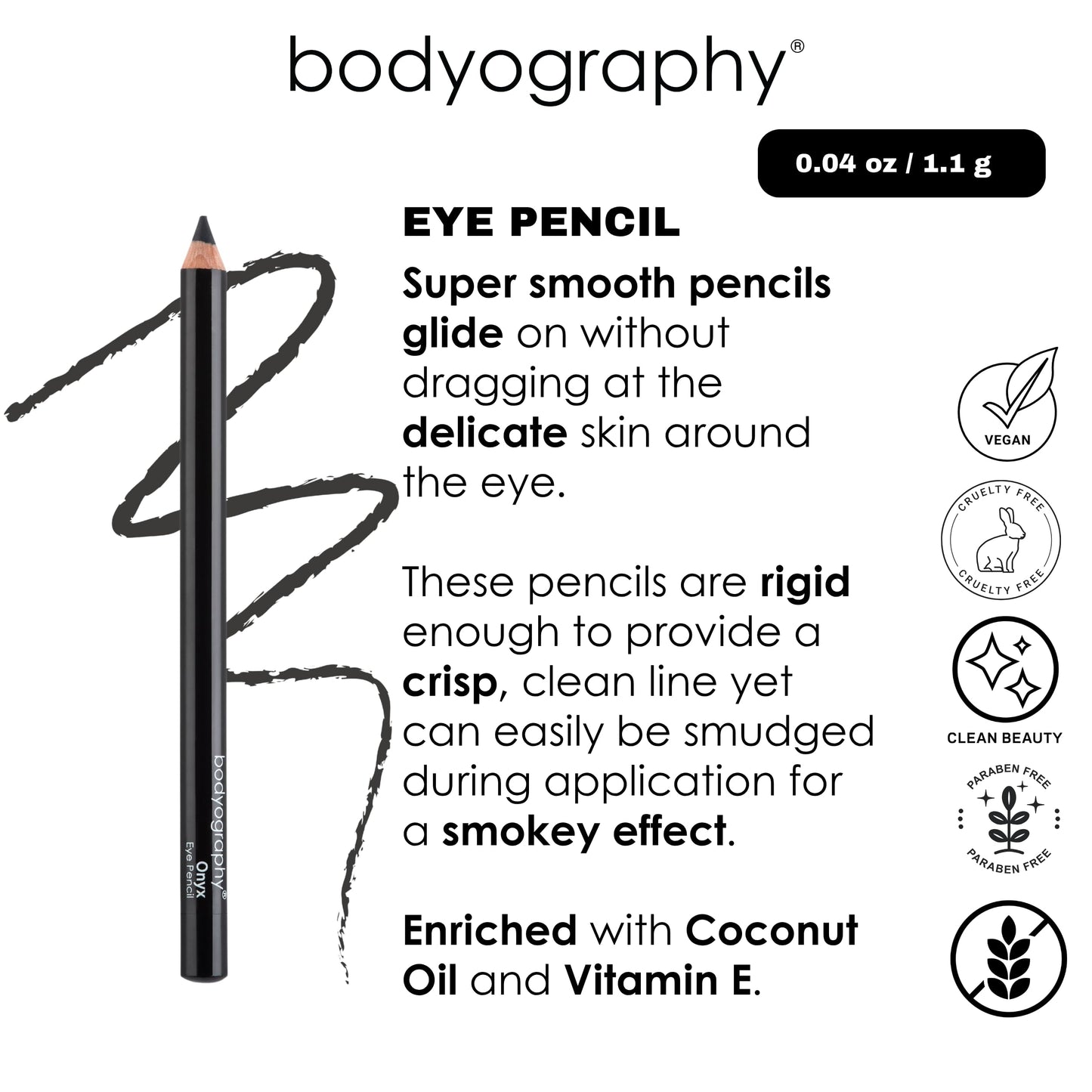 Bodyography Cream Eye Pencil, Virgin - White Wooden Eyeliner for Eyes & Eyebrows, Long-Lasting Cruelty-Free Coconut Oil Cosmetic Liner Beauty & Personal Care Bodyography