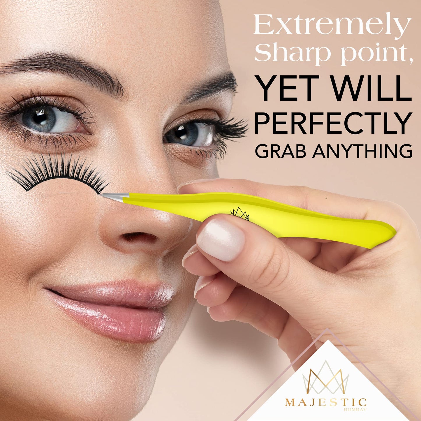 Majestic Bombay Fine Point Tweezers for Women and Men - Splinter Ticks, Facial, Brow and Ingrown Hair Removal-Sharp, Needle Nose, Surgical Tweezers Beauty and Personal Care Majestic Bombay
