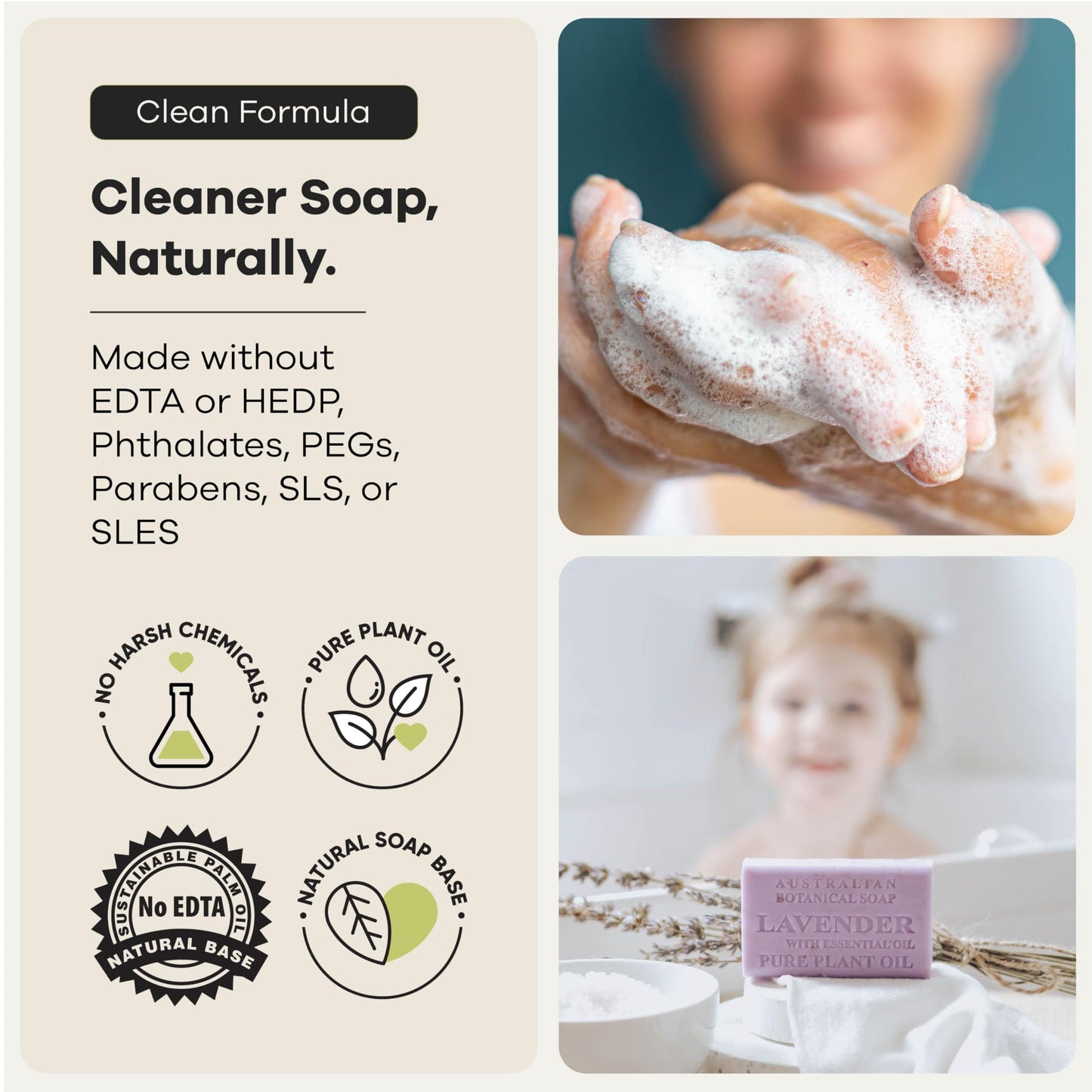 Australian Botanical Soap, 6.6 OZ, Lavender and Essential Oil, Triple Milled Bars made with a Natural Soap Base and Enriched with Organic Shea Butter Beauty & Personal Care Australian Botanical Soap