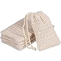BBTO 5 Pieces Soap Saver Bag Cotton Linen Exfoliating Soap Pouch for Foaming and Drying, Shower, Scrubber(9 x 14 cm,Beige) Beauty & Personal Care BBTO