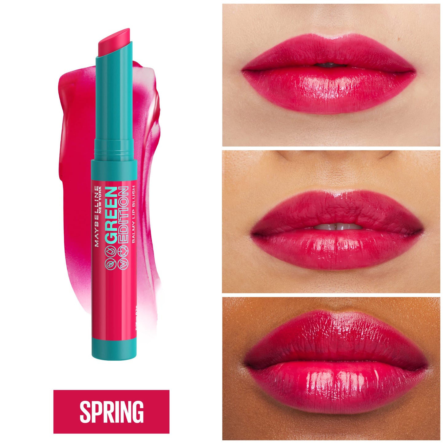 Maybelline Green Edition Balmy Lip Blush, Formulated With Mango Oil, Spring, Fuschia Pink, 1 Count Beauty & Personal Care MAYBELLINE