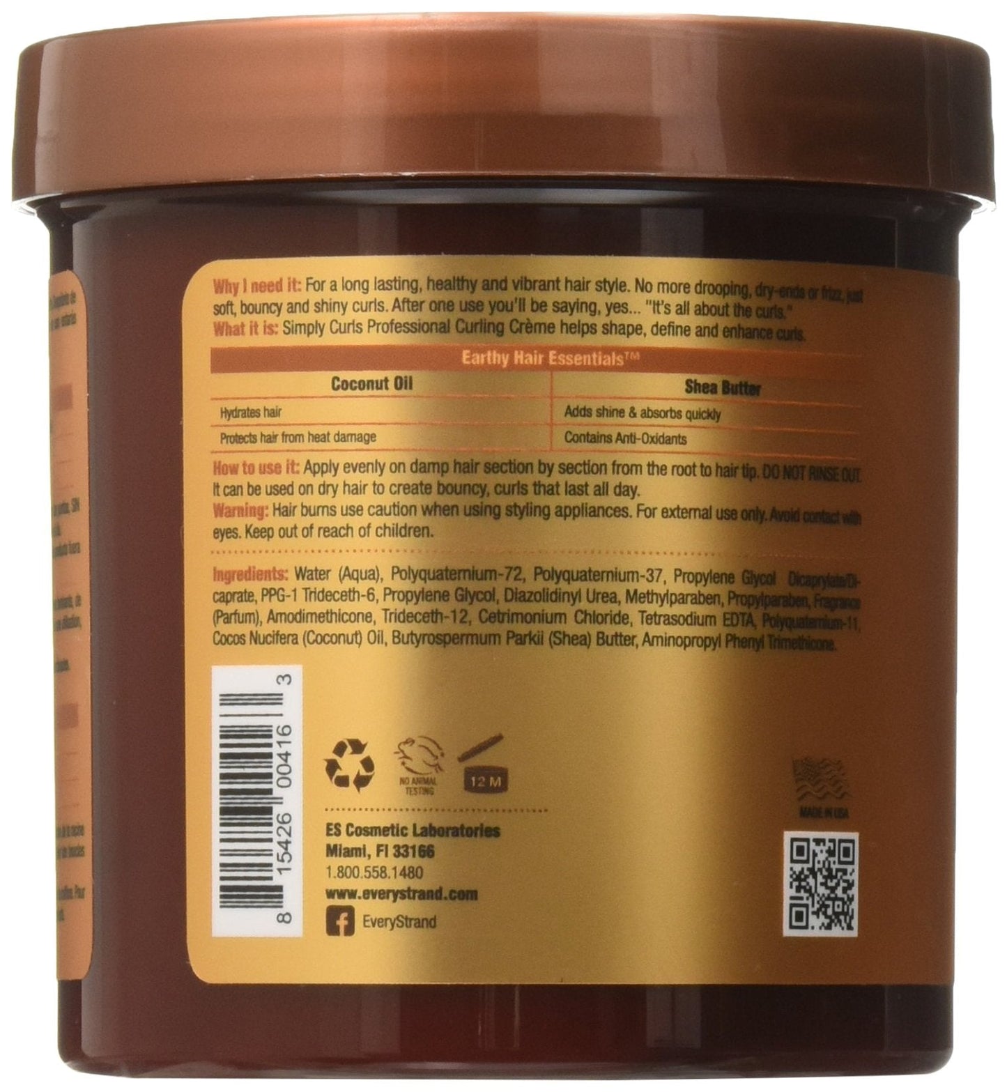 Every Strand Simply Curls Coco Oil/Shea Curl Creme, 15 Ounce Beauty & Personal Care Every Strand