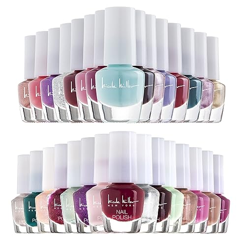 Nicole Miller Mini Nail Polish Set - Glossy, Vibrant Colors for Fingernails & Toenails, 2 Pack Trendy and Floral Collection Beauty & Personal Care Nicole Miller New York