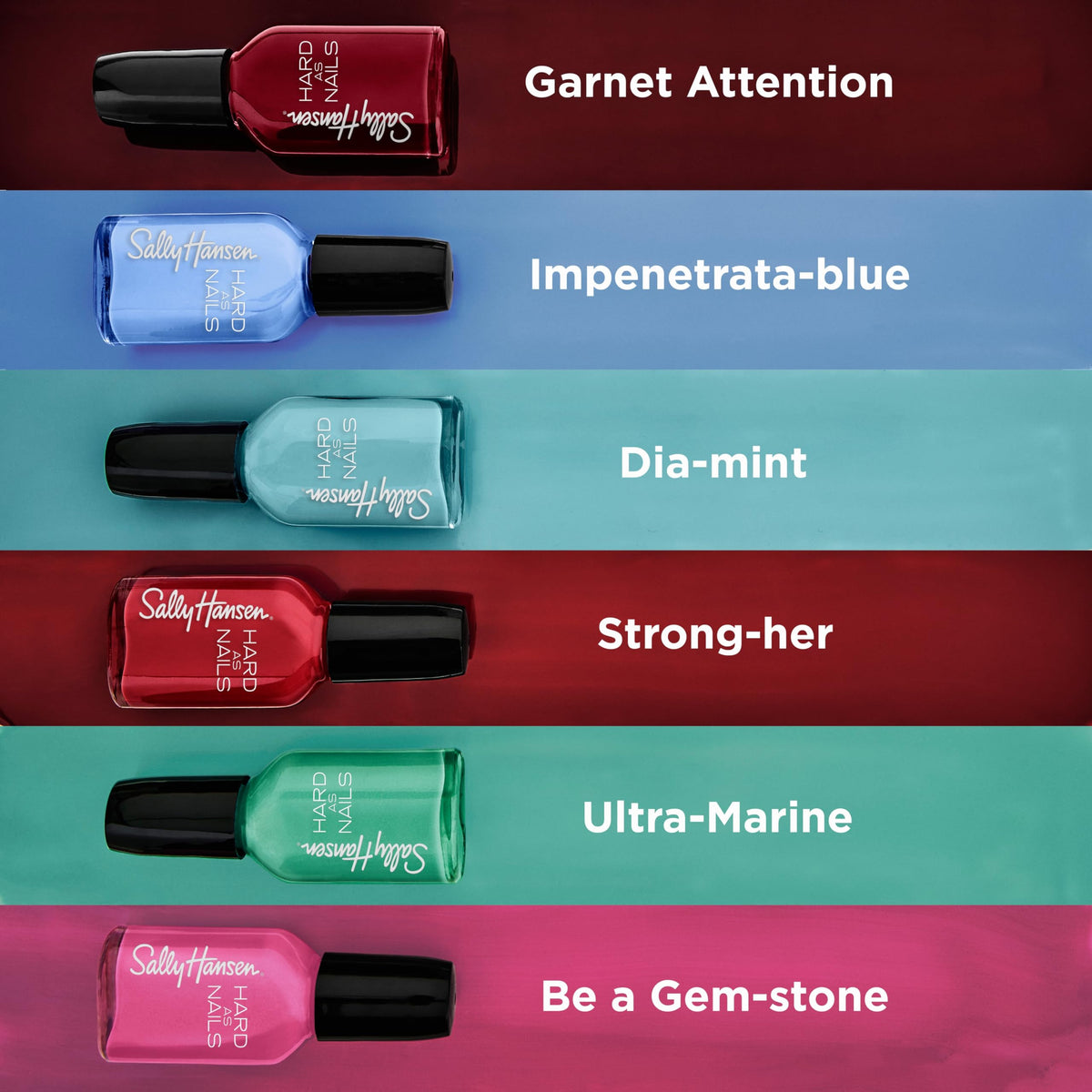 Sally Hansen Hard as Nails, Heart of Stone, Long Lasting, Chip Resistant, Opaque, Shiny Pink Nail Polish Beauty & Personal Care Sally Hansen