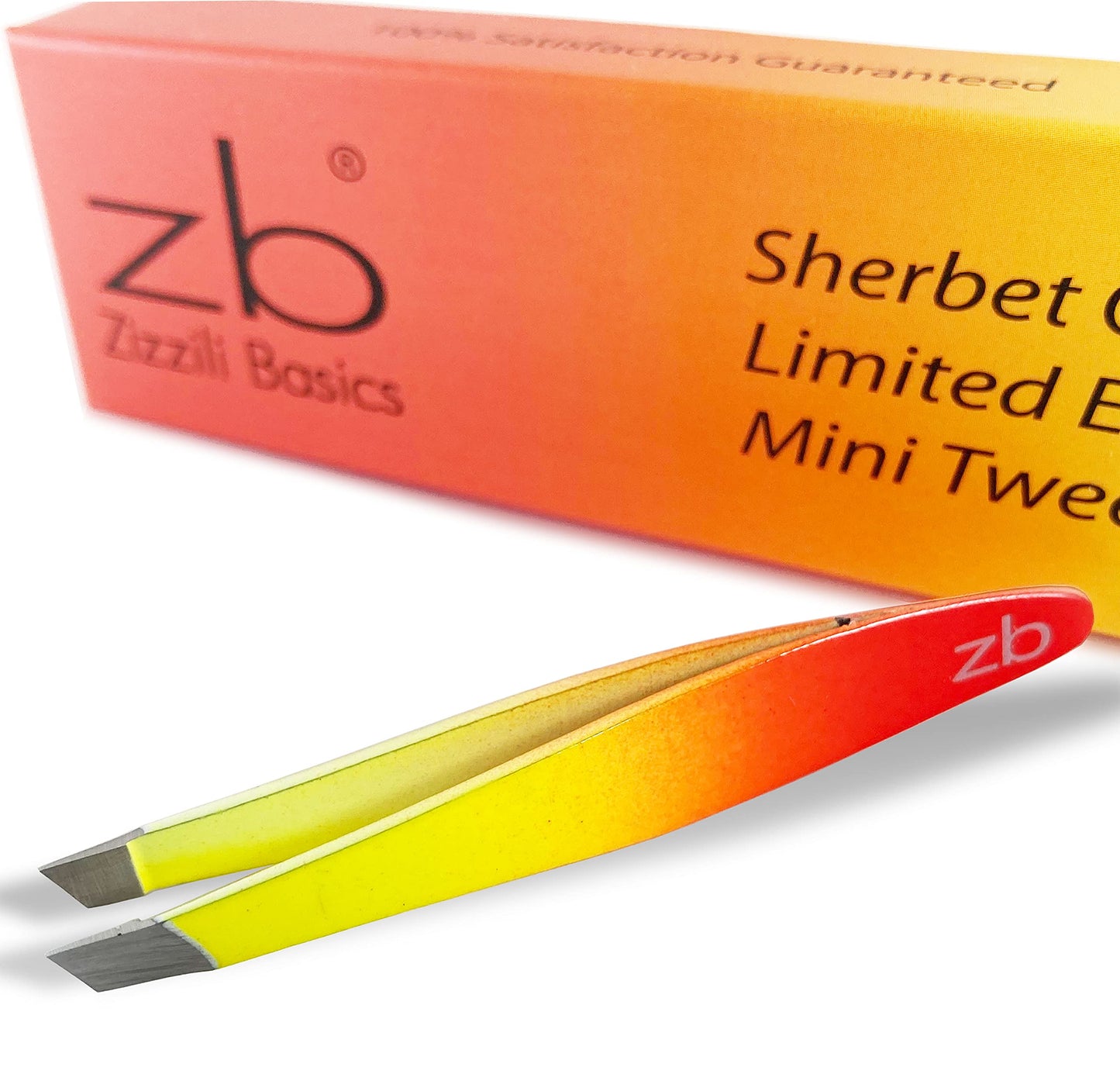 Zizzili Basics Mini Slant Tweezers - Best Tweezers for Eyebrow, Facial Hair Removal and your Precision Needs (Sherbet) Beauty and Personal Care Zizzili Basics