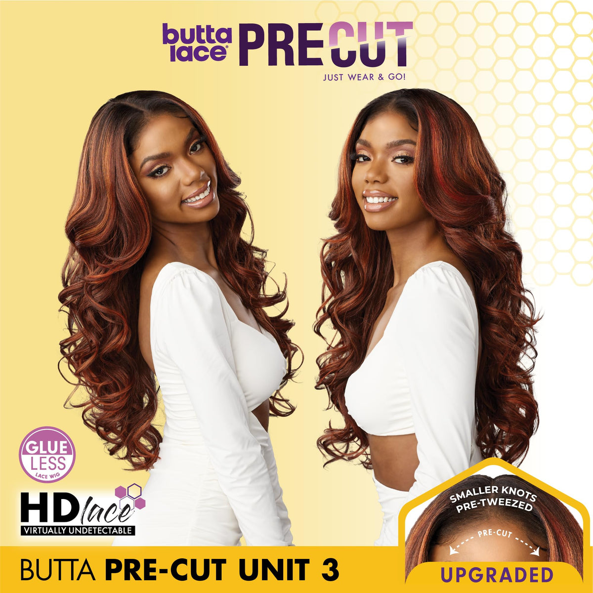 Sensationnel Butta Lace Precut Wig-Unit 3, LIGHTASHBROWN