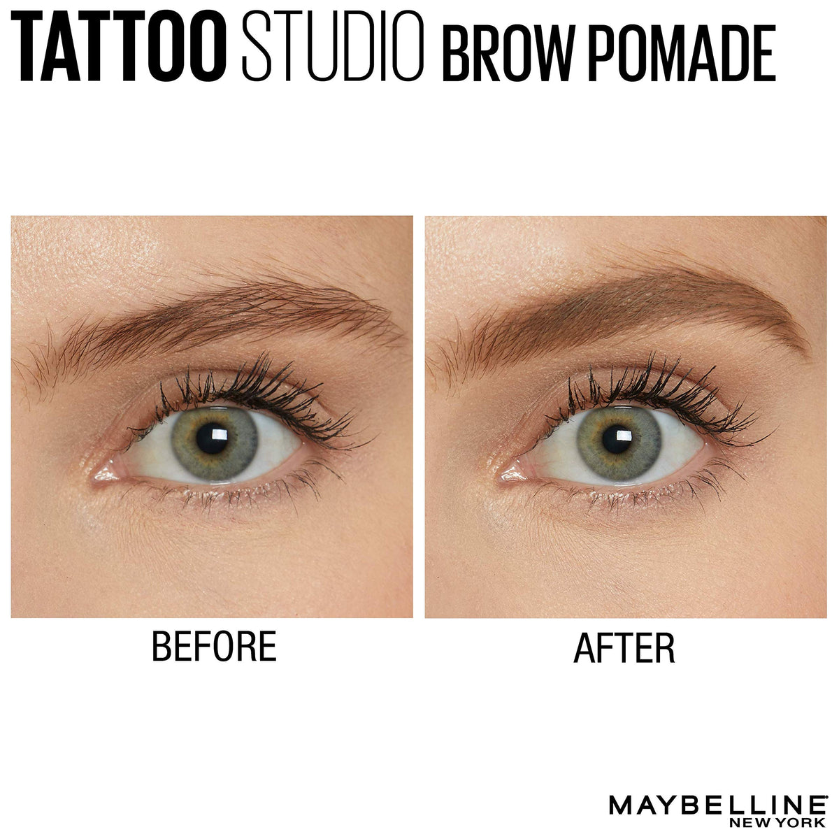 Maybelline New York Tattoostudio Brow Pomade Long Lasting, Buildable, Eyebrow Makeup, Light Blonde, 0.106 Ounce