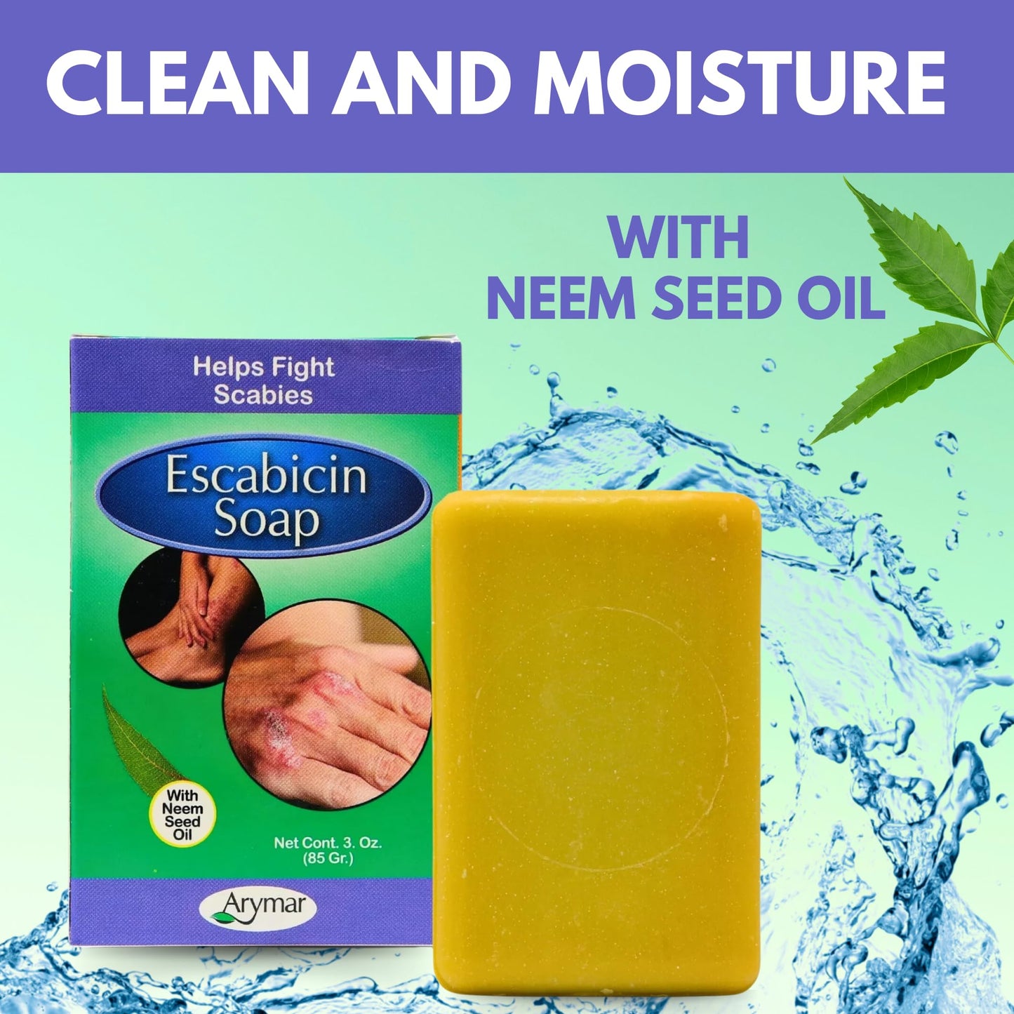 Arymar Escabicin Sulfur Soap Bar with Neem Oil: 3 oz Deep Cleansing Formula for Oily Skin, Natural Bar for Body and Face, Helps Clear Pores Beauty & Personal Care Arymar