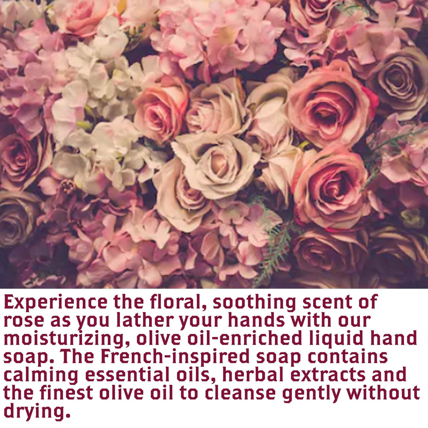 Olivia Care Liquid Hand Soap Rose & Essential Oils. All Natural - Cleansing, Germ-Fighting, Moisturizing Hand Wash for Kitchen & Bathroom - Gentle Beauty & Personal Care Olivia Care