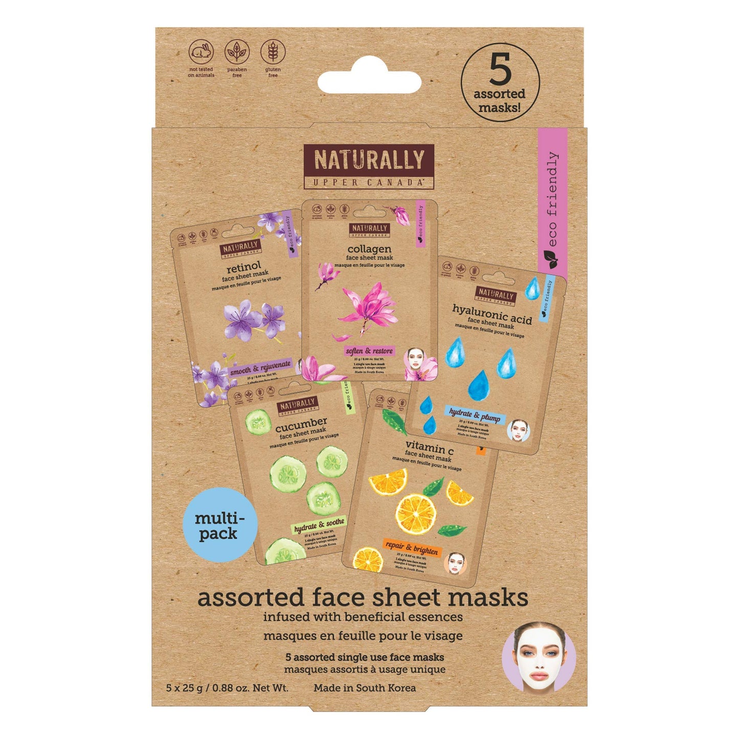 Naturally - Variety pack (Vitamin C, Hyaluronic Acid, Retinol, Cucumber, Collagen) - Perfect for at Home Spa Days, K-beauty inspired, Ingredients led Beauty & Personal Care NATURALLY