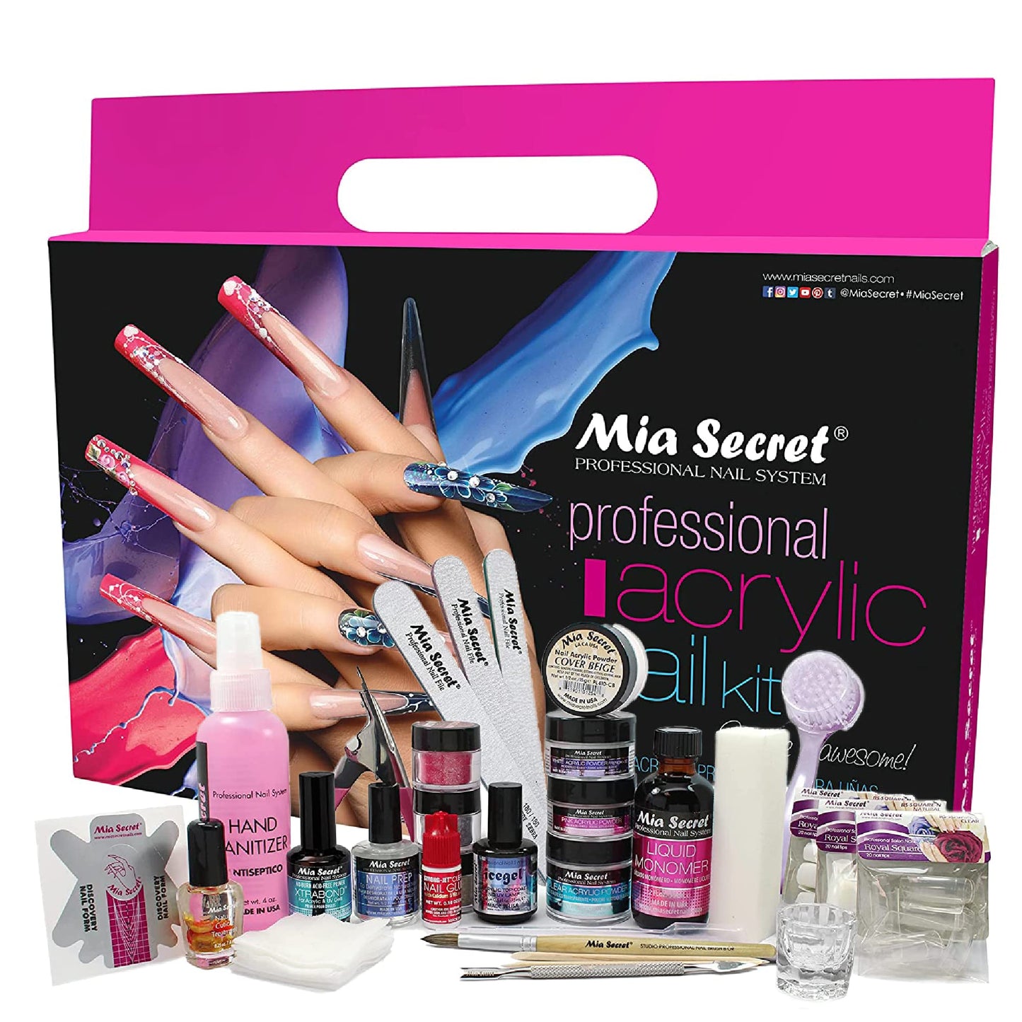 Mia Secret Professional Acrylic Nail Kit – Complete Beginner Set with Everything for Acrylic Nails, Full Kit de Uñas Acrílicas Completo Beauty & Personal Care Mia Secret