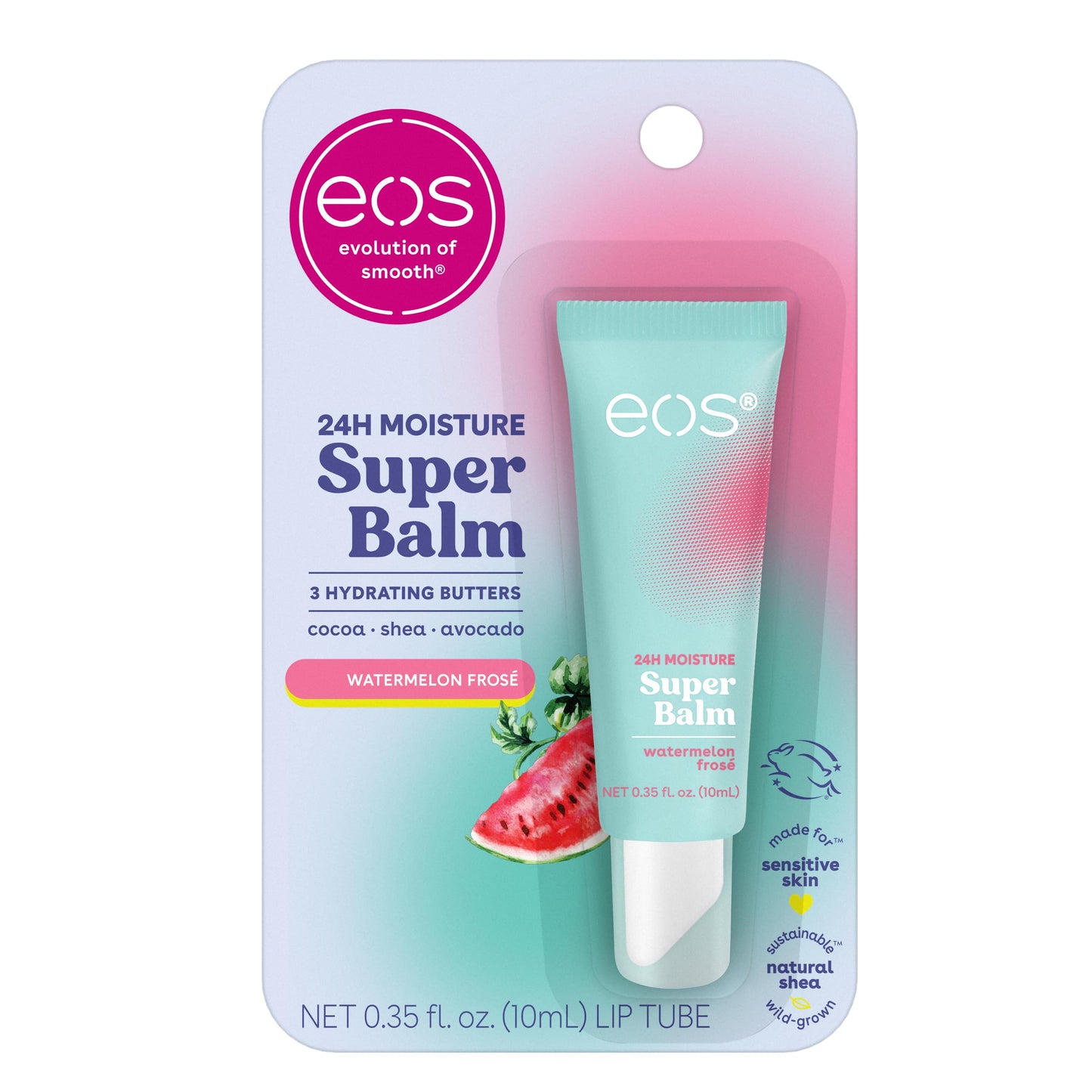 eos 24H Moisture Super Balm - Watermelon Frosé, Day or Night Lip Treatment, Made for Sensitive Skin, Lip Balms & Moisturizers, 0.35 fl oz Beauty & Personal Care eos