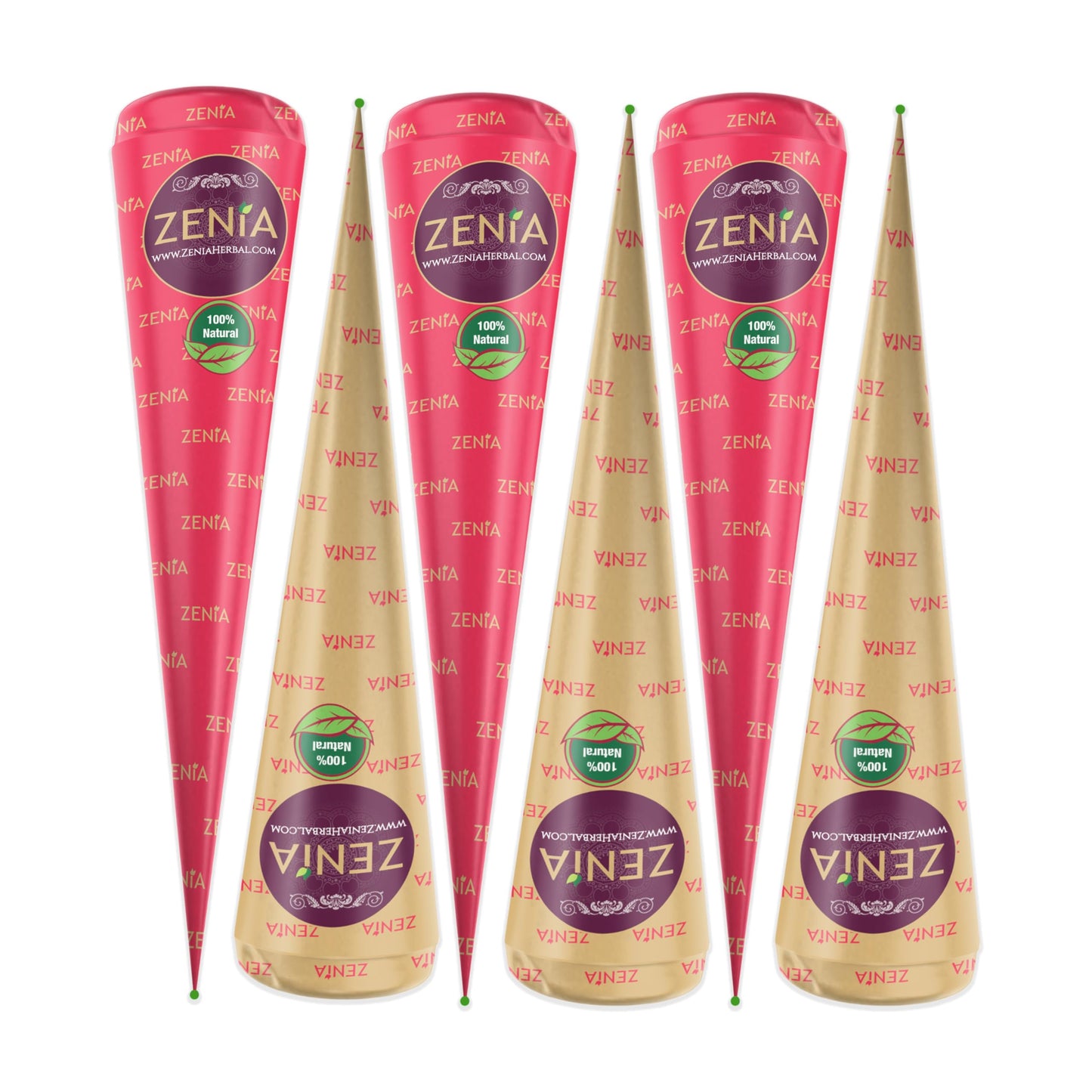 Zenia 6 Pack 100% Natural Ready to Use Henna Paste Hair Color Hair Dye Cones Reddish Brown Color Beauty & Personal Care Zenia