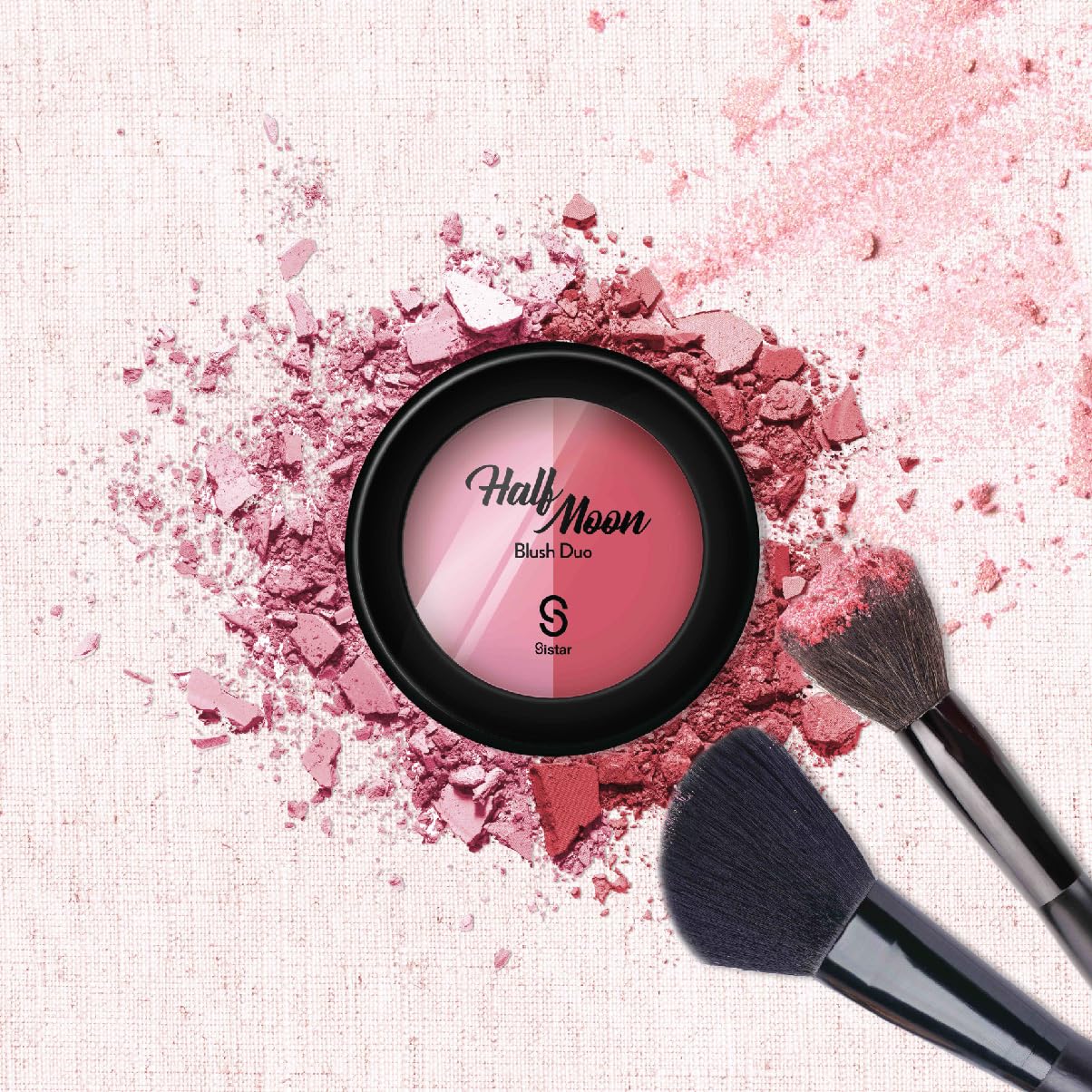 Sistar Half Moon Blush Duo Color Flushed Ultra Pigment Blendable (Rosy Cheeks) Beauty & Personal Care Sistar