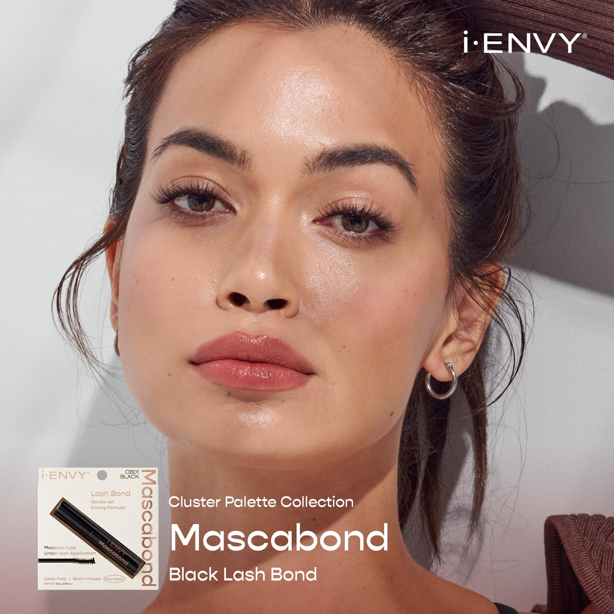 i-Envy Cluster Palette Mascabond Lash Bond Glue, Strong & Gentle Adhesive, Allergy Free & Latex Free Biotin Infused, All-Day Long-Lasting Hold (Black)
