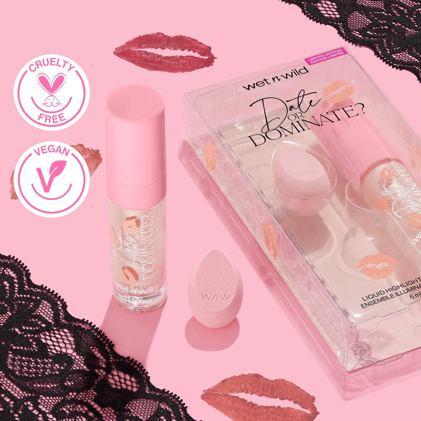 wet n wild Date Or Dominate Liquid Highlighter & Sponge Set Beauty & Personal Care wet n wild