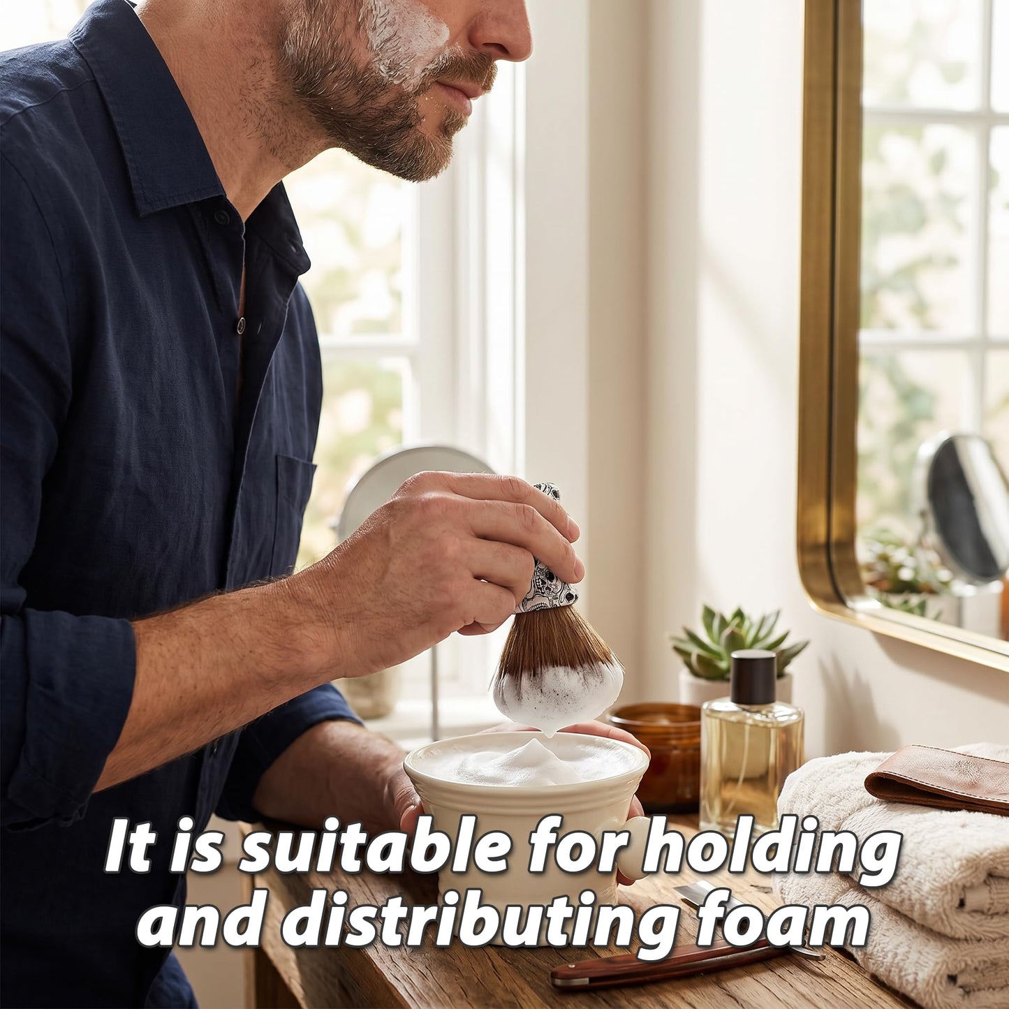 Milltrip Barber Neck Duster Brush, Hair Shaving Brush Soft Nylon Broken Hair Shave Brush with Wooden Handle Barber Supplies and Salon Accessories Beauty and Personal Care Milltrip