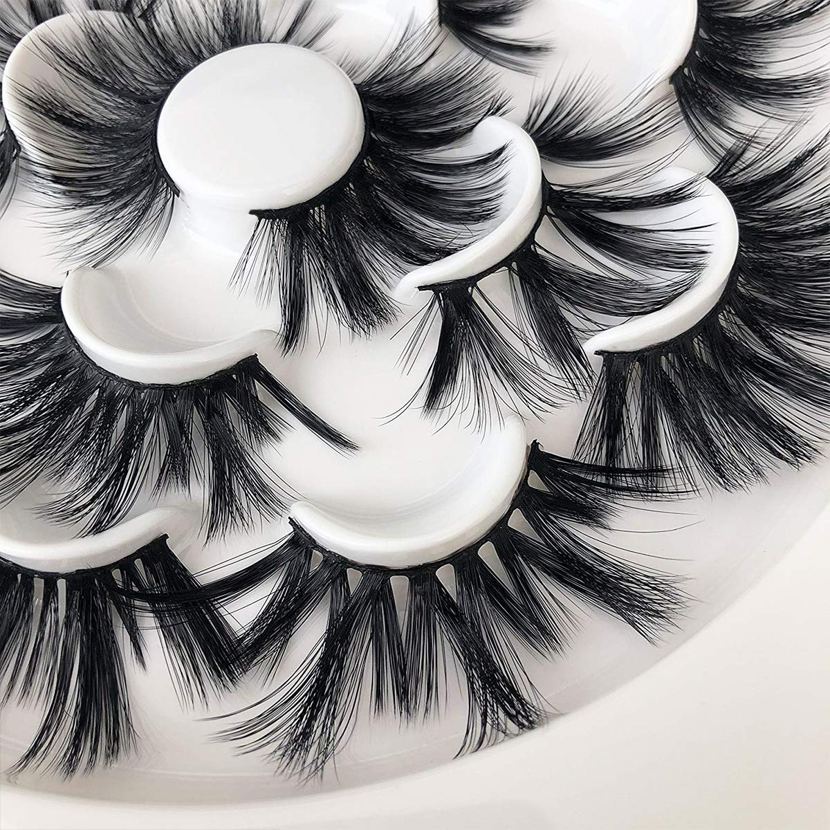 Mikiwi 25mm Faux Mink Lashes, 6D lashes, Faux Mink Eyelashes, Dramatic Lashes, 7 Pairs Fluffy Mink Lashes, 25 mm Lashes for Halloween Party Beauty & Personal Care mikiwi