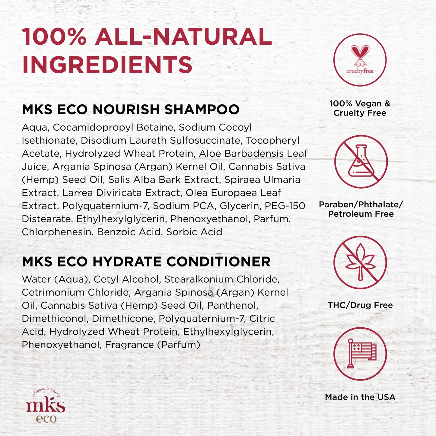 Earthly Body MKS eco Nourish Shampoo, Isle of You (25 fl oz) + MKS eco Hydrate Conditioner, Isle of You (25 fl oz) - Moroccan Argan Oil, Hemp Seed Oil Beauty & Personal Care Earthly Body