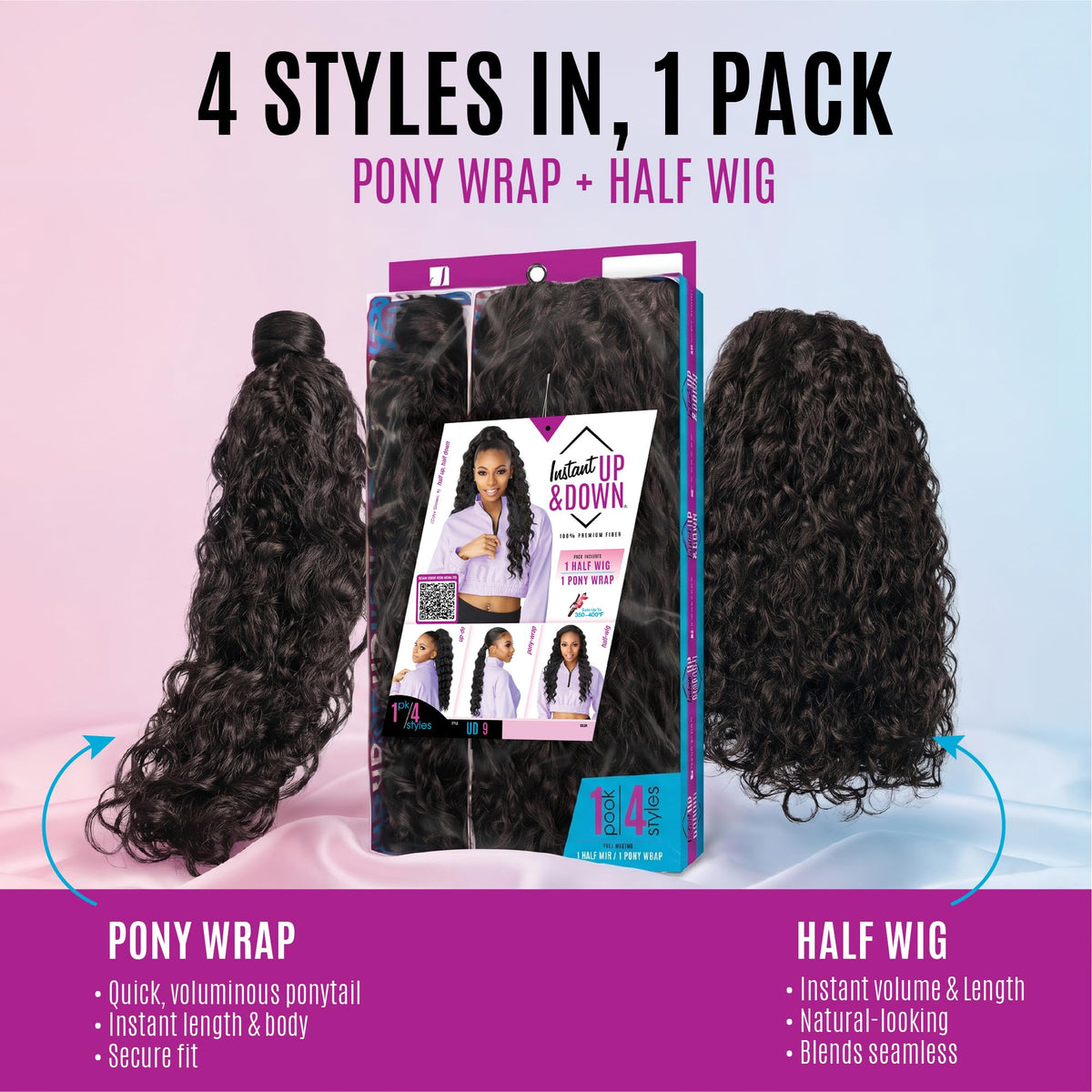 Sensationnel Instant Updown Halfwig Pony-lud 9, T2/30